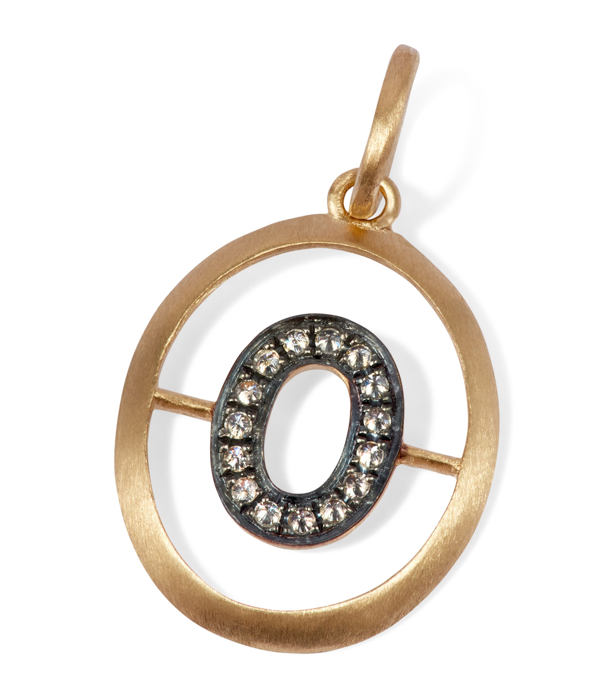 Yellow Gold and Diamond Initial O Pendant