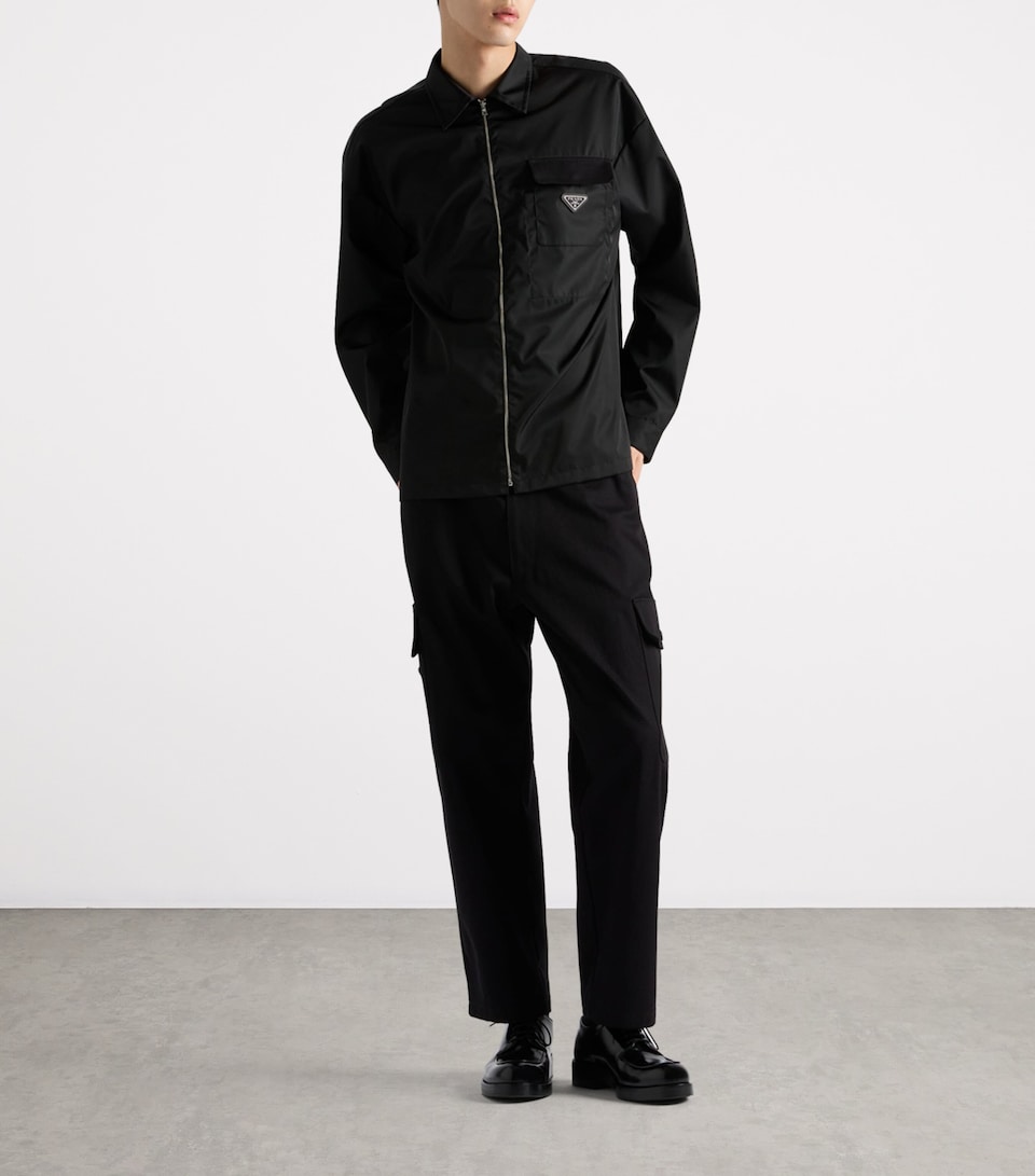 Re-Nylon Zip-Up Oversized Shirt