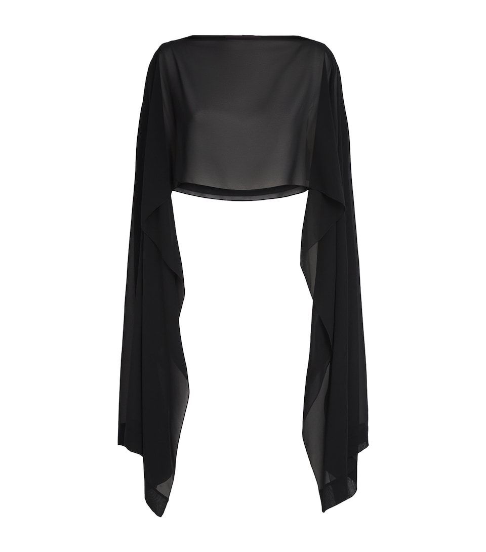Talbot Runhof Womens Organza Shawl Black