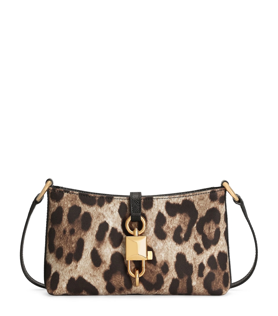 Leopard-Print Lock Shoulder Bag