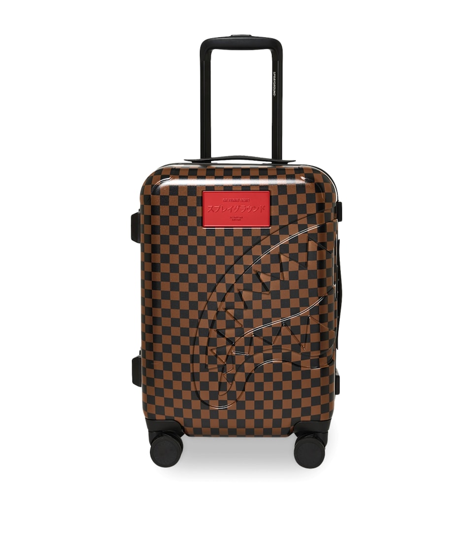Sprayground Embossed Check Cabin Suitcase (50cm) Red Redemption
