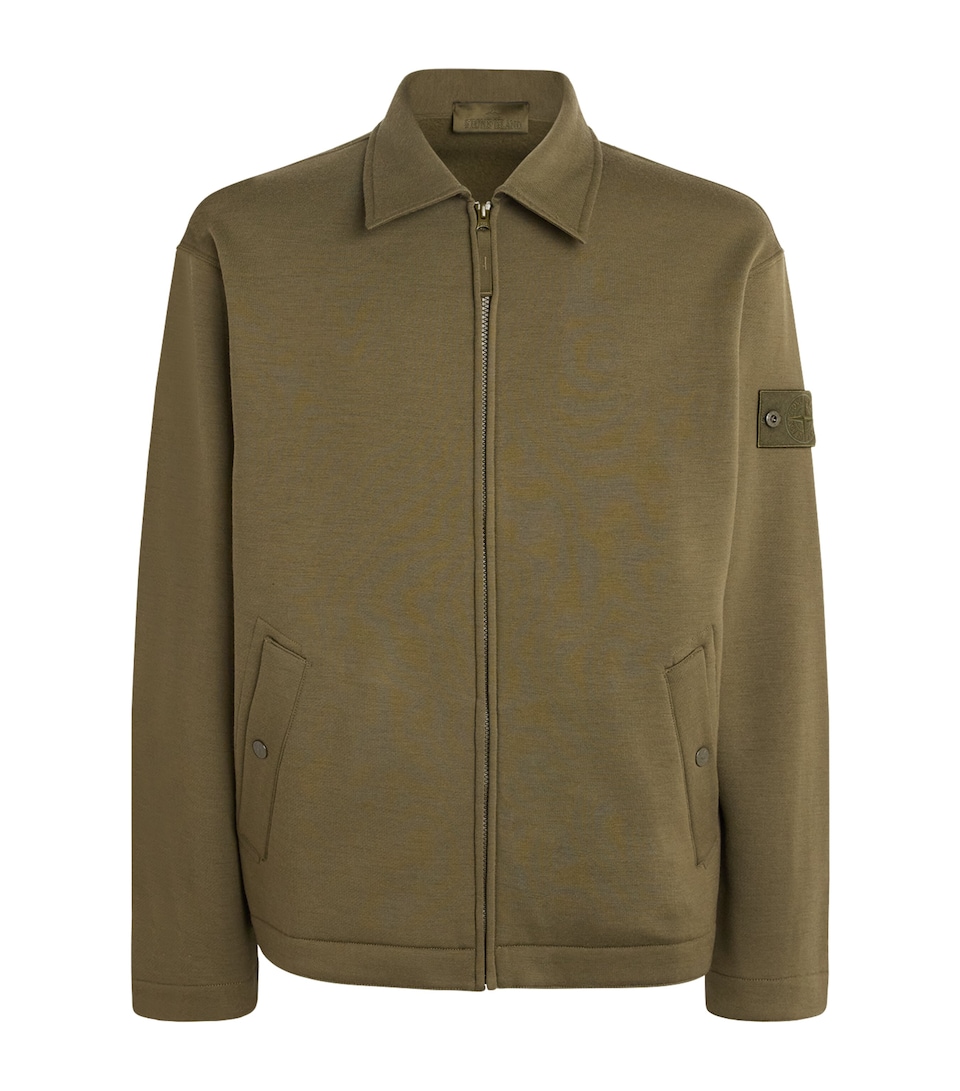 Stone Island Mens GHOST PIECE Wool-Cotton Zip-Up Cardigan