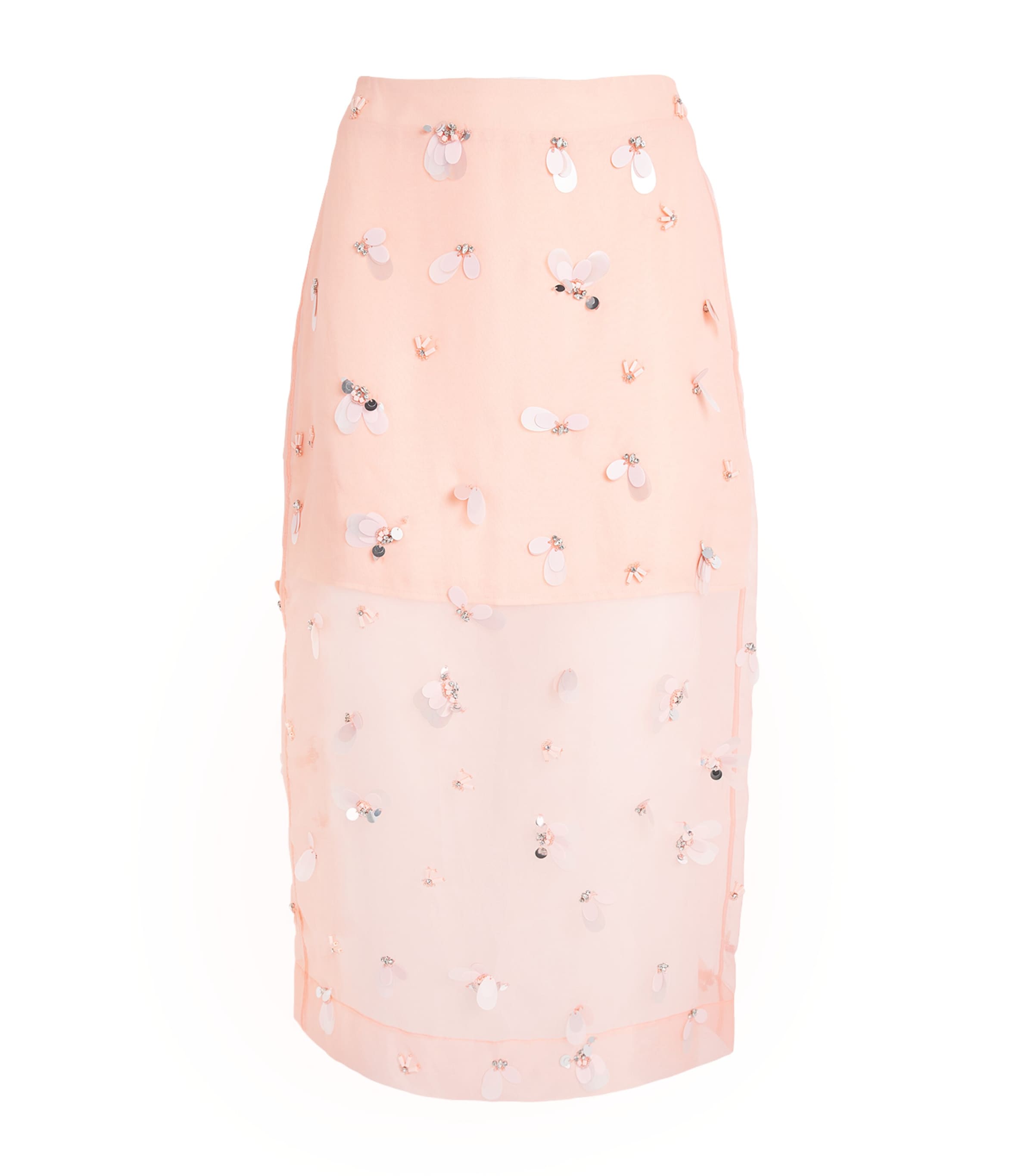Simkhai Womens Embellished Organza Delilah Midi Skirt Bubblegum