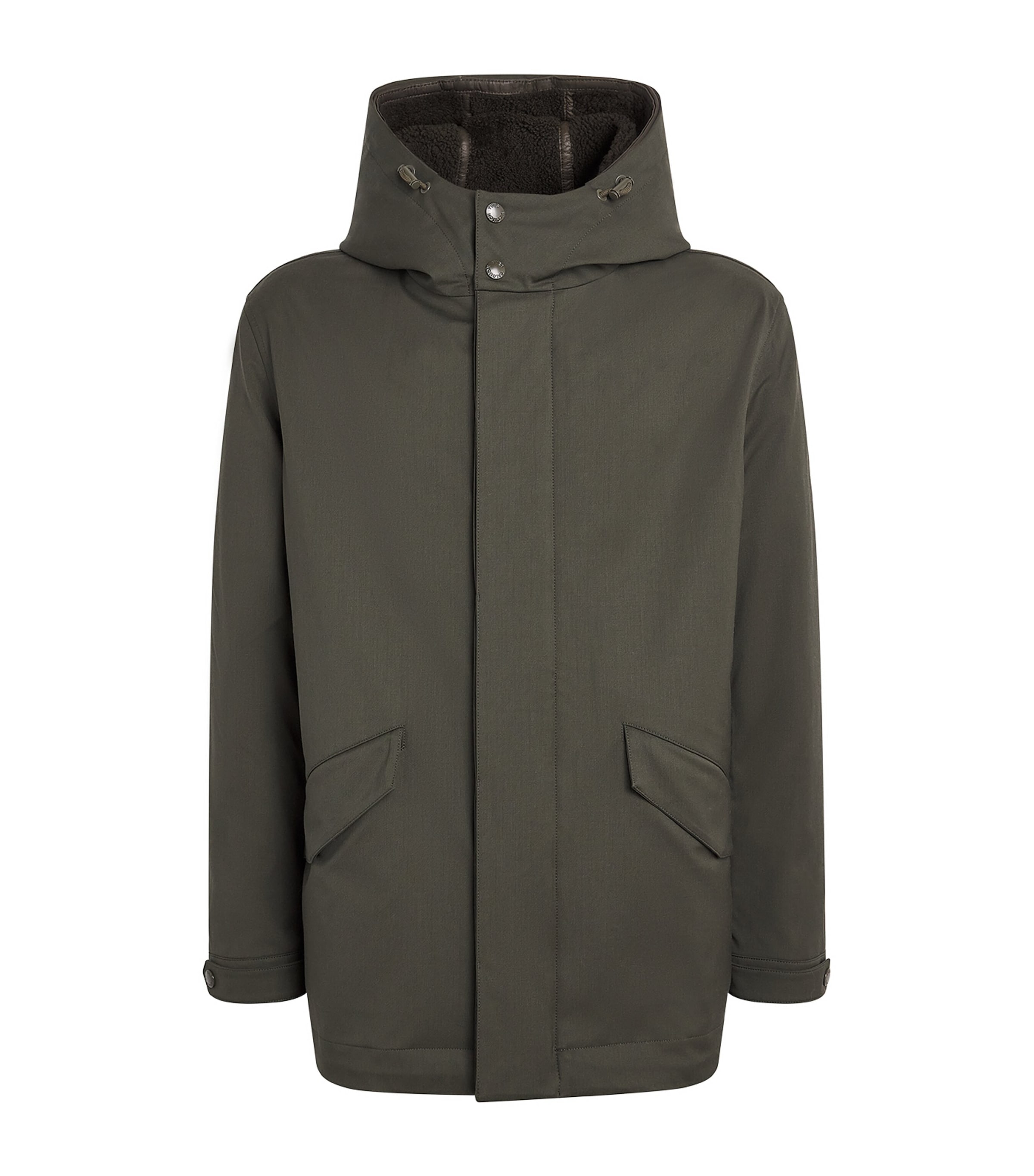 Yves Salomon Mens Virgin Wool Down Parka Cedre