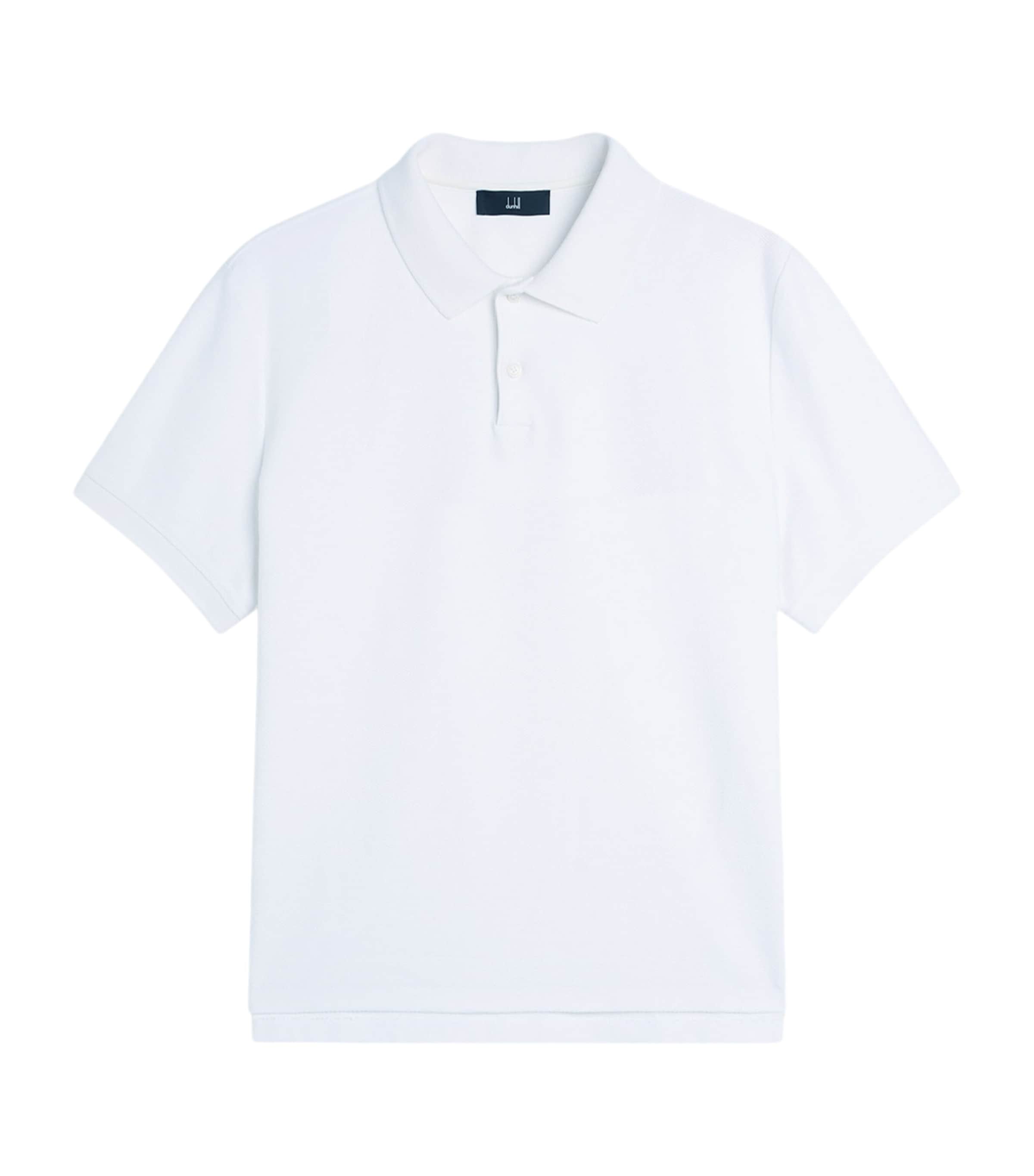 Dunhill Mens Cotton Herringbone Polo Shirt