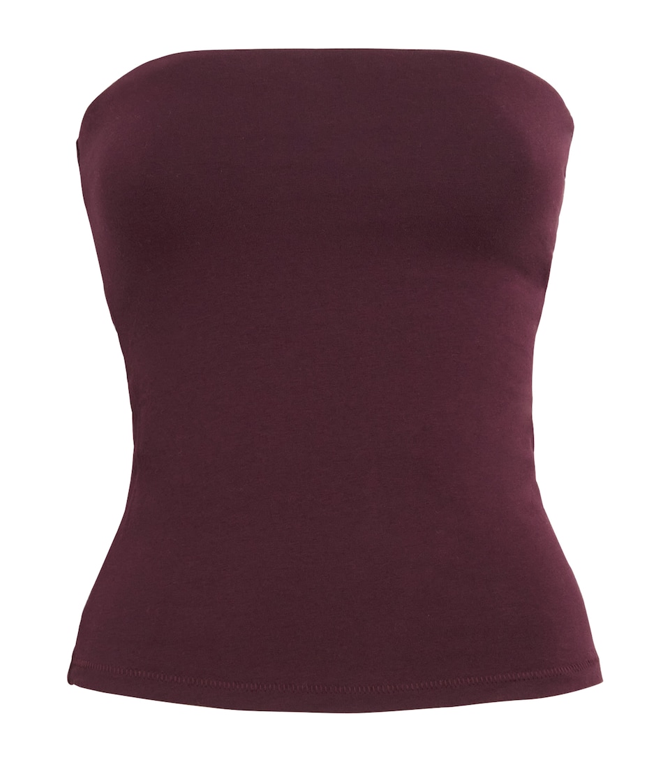 Skims Womens Stretch-Cotton Jersey Tube Top Currant