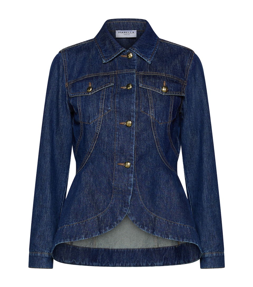Marella Womens Hourglass Denim Jacket Blue Jeans