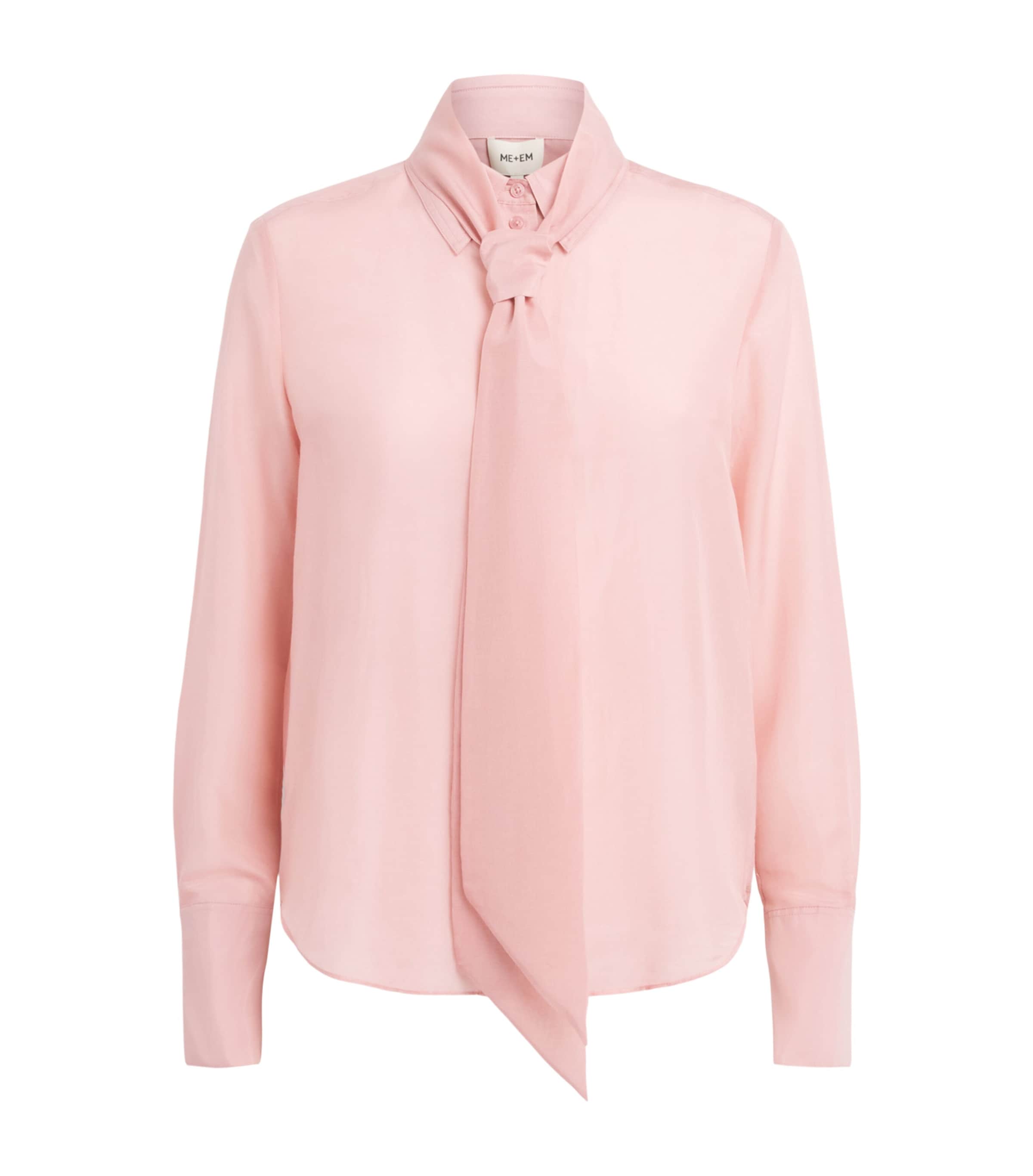 ME+EM Womens Cotton-Silk Cloud Layering Shirt Smoke Pink