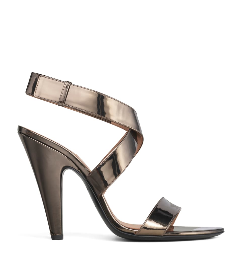 Alaïa Metallic Leather Cone Sandals 110 Brun Metal
