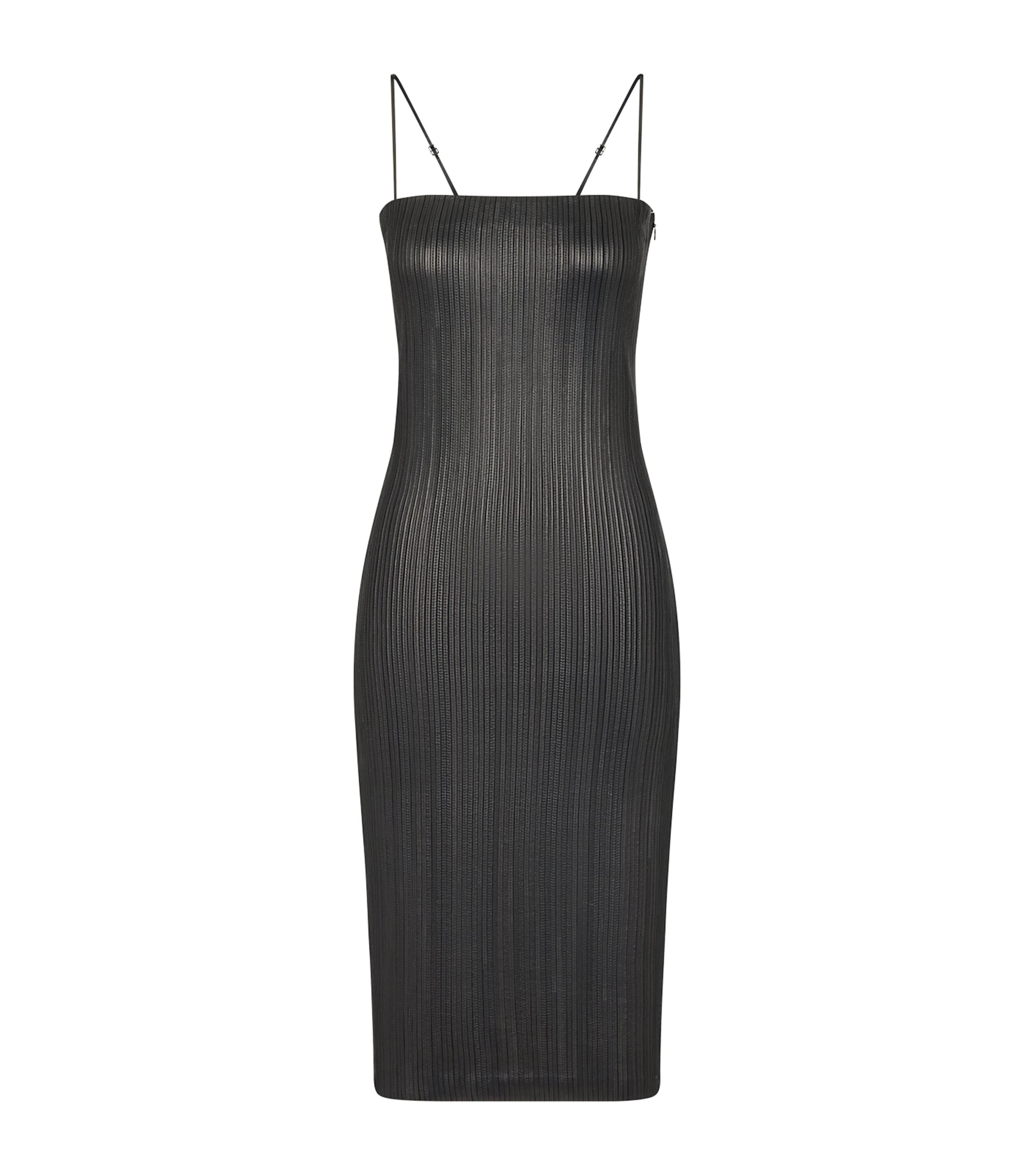 TOM FORD Womens Nappa Leather Embroidered Midi Tube Dress Nnb