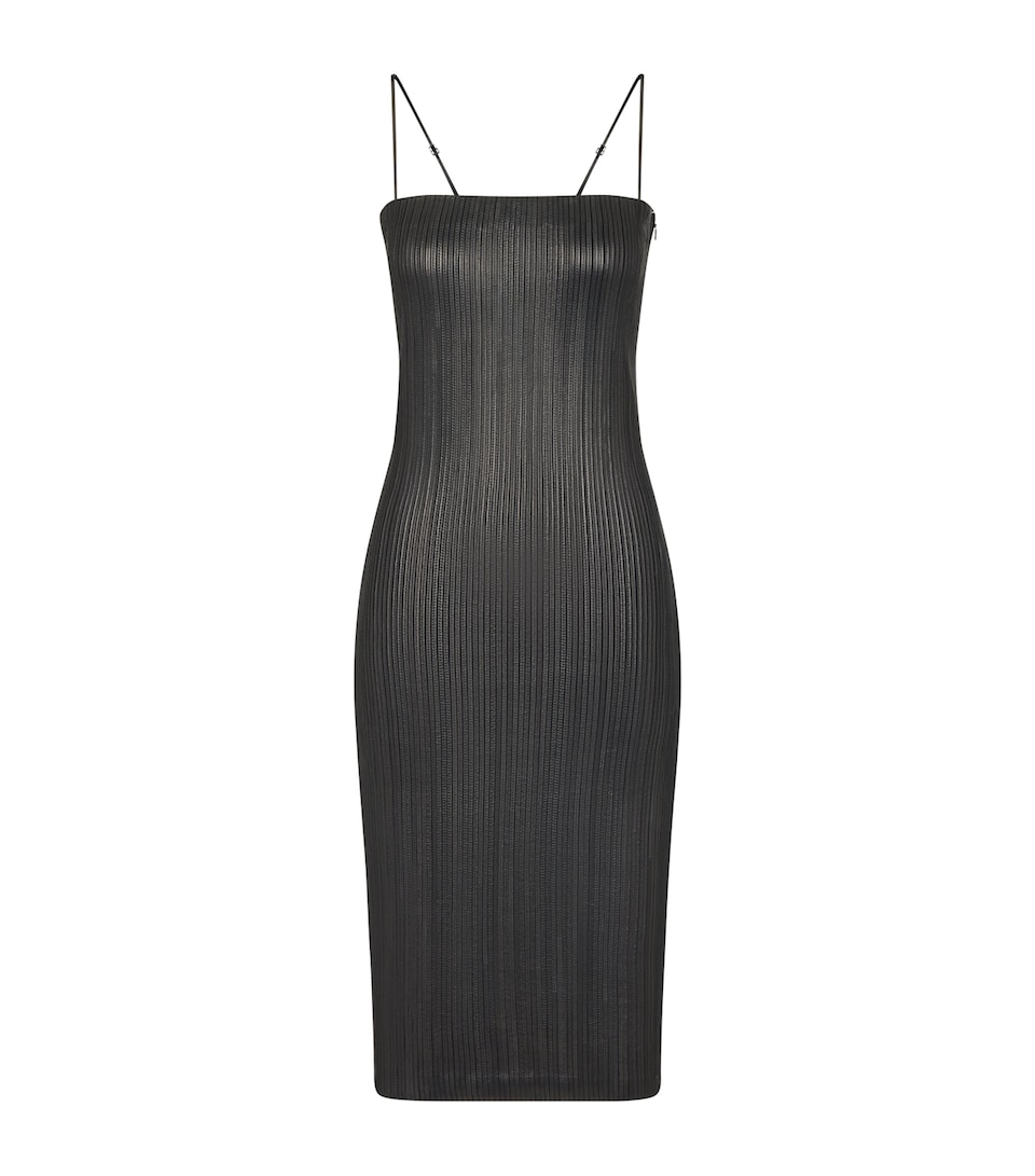 TOM FORD Womens Nappa Leather Embroidered Midi Tube Dress Nnb