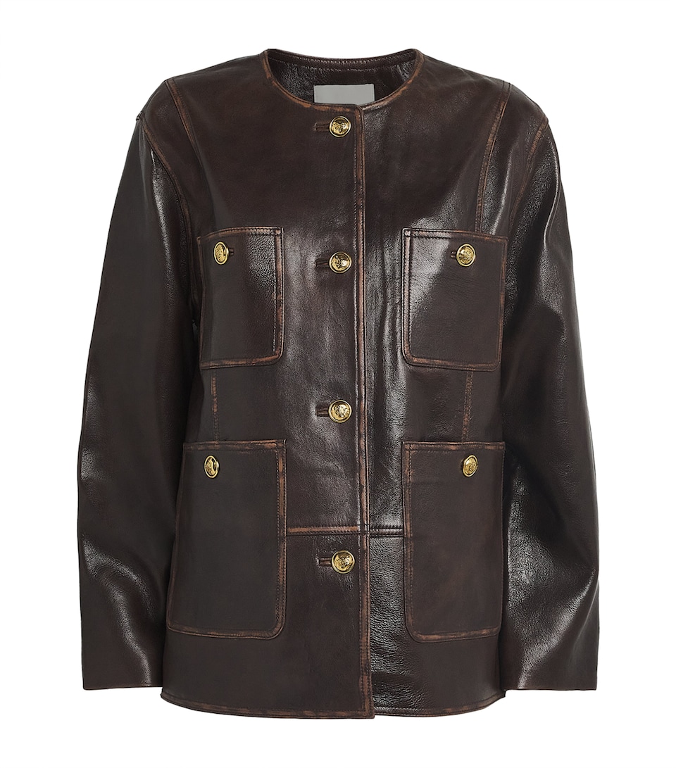 Leather Distressed Jacket