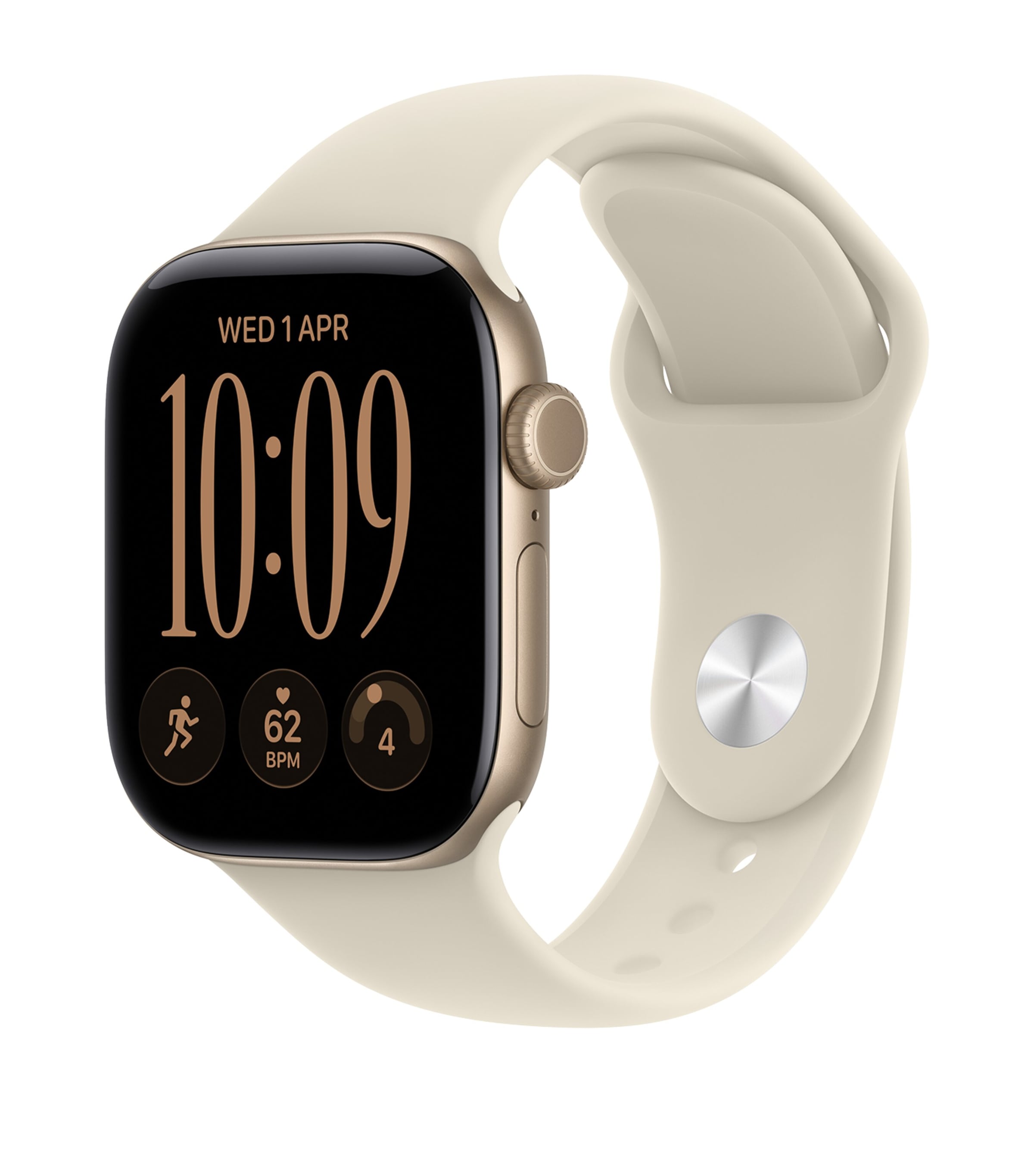 Apple Apple Watch Series 12 GPS – Light Gold Aluminium with Sand Sport Band, 42mm, Medium/Large Light Gold