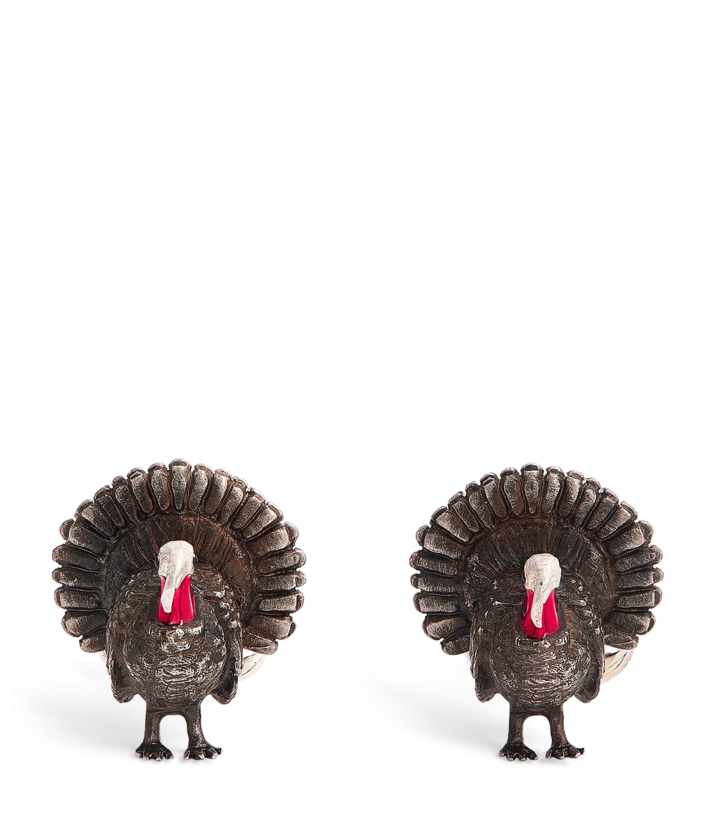Sterling Silver Wild Turkey Cufflinks