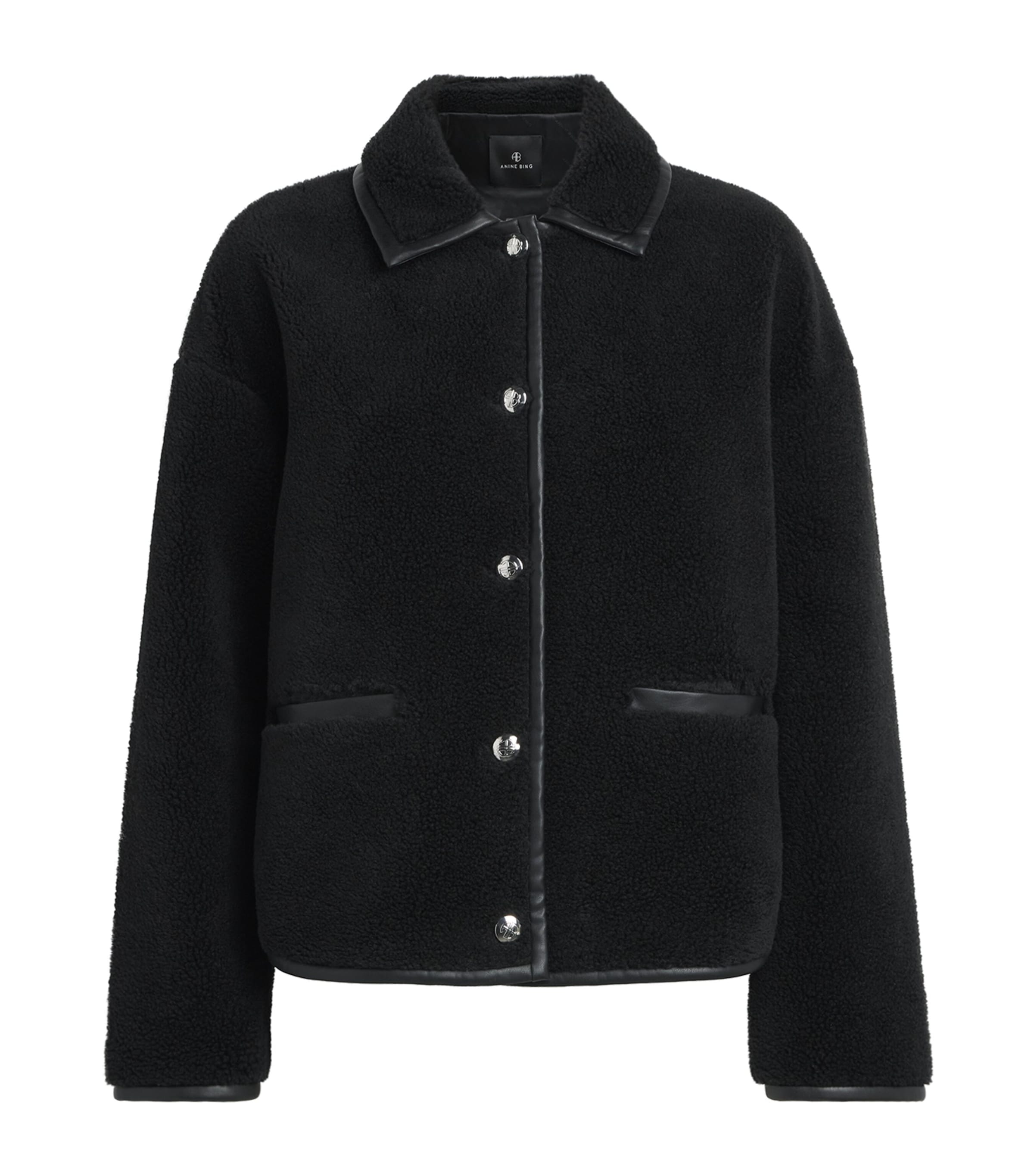 ANINE BING Womens Fleece Camden Jacket Black