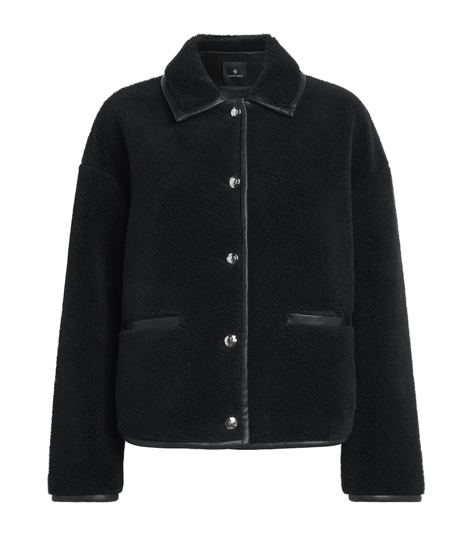 ANINE BING Womens Fleece Camden Jacket Black
