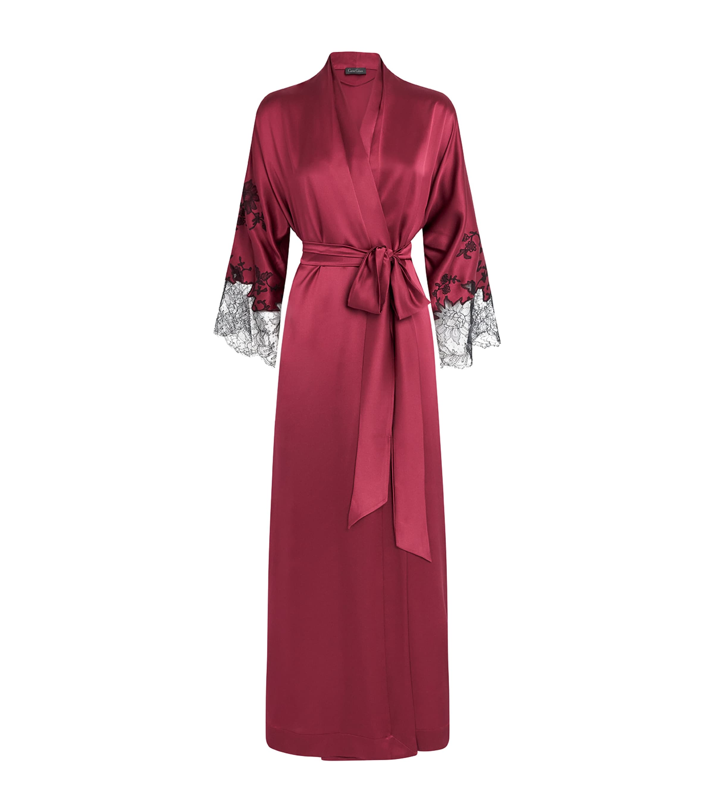Carine Gilson Womens Silk Long Hanae Robe Rubis Red