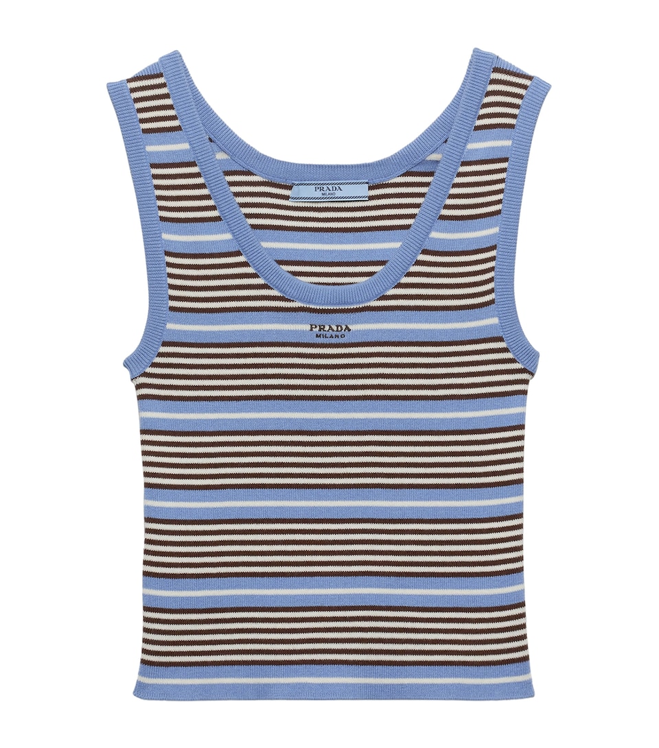 Prada Womens Knitted Stripe Tank Top