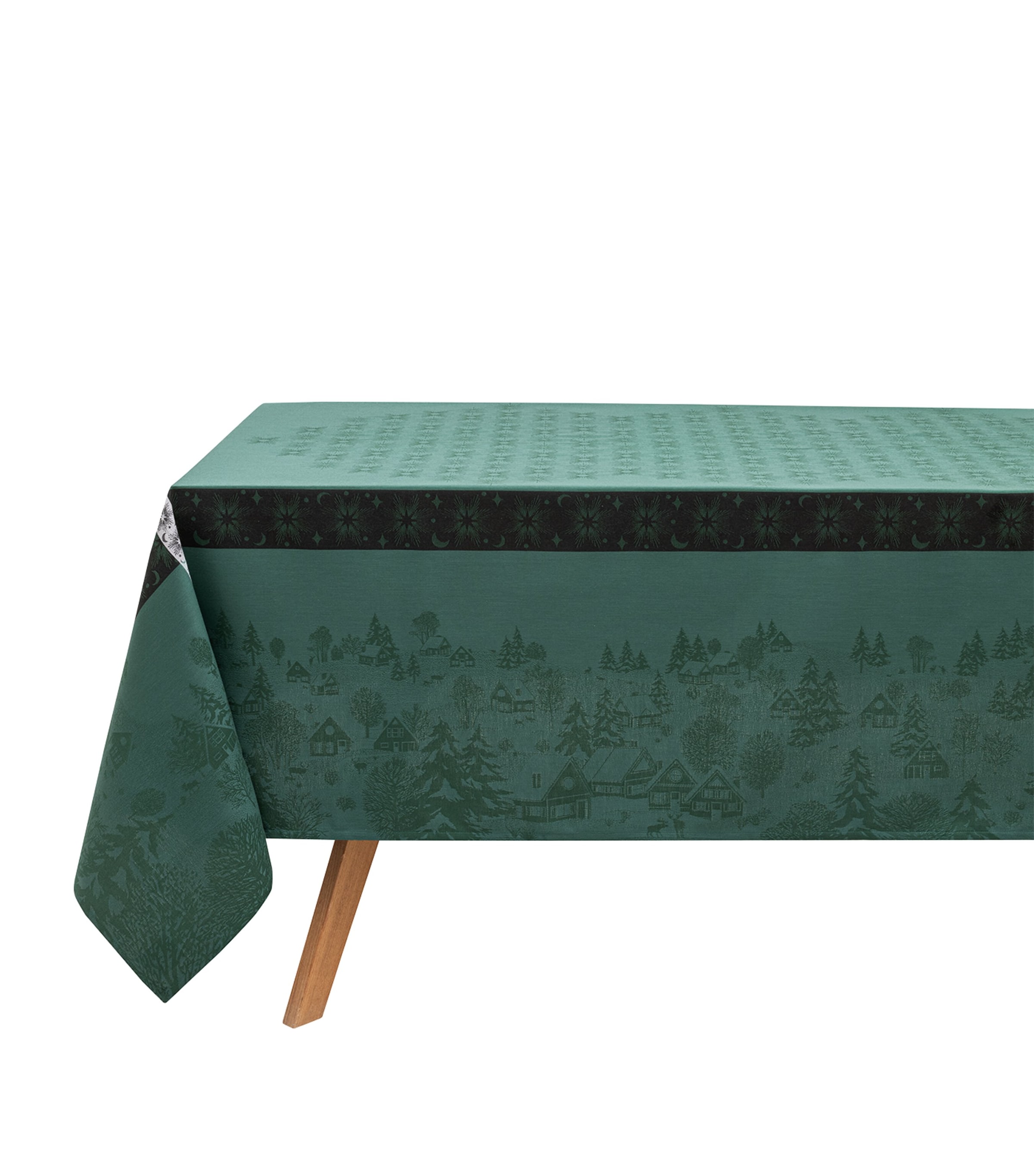 Le Jacquard Français Cotton Sous Les Étoiles Tablecloth (175cm x 175cm) Green