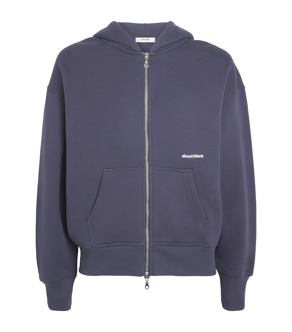 Cotton Logo Zip-Up Hoodie