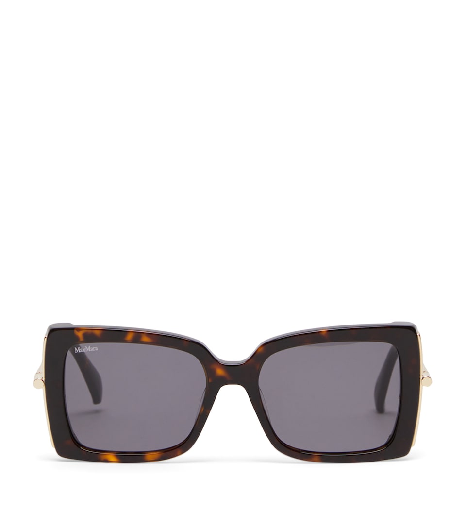Max Mara Oversized Square Sunglasses Tawny Bronze Brow
