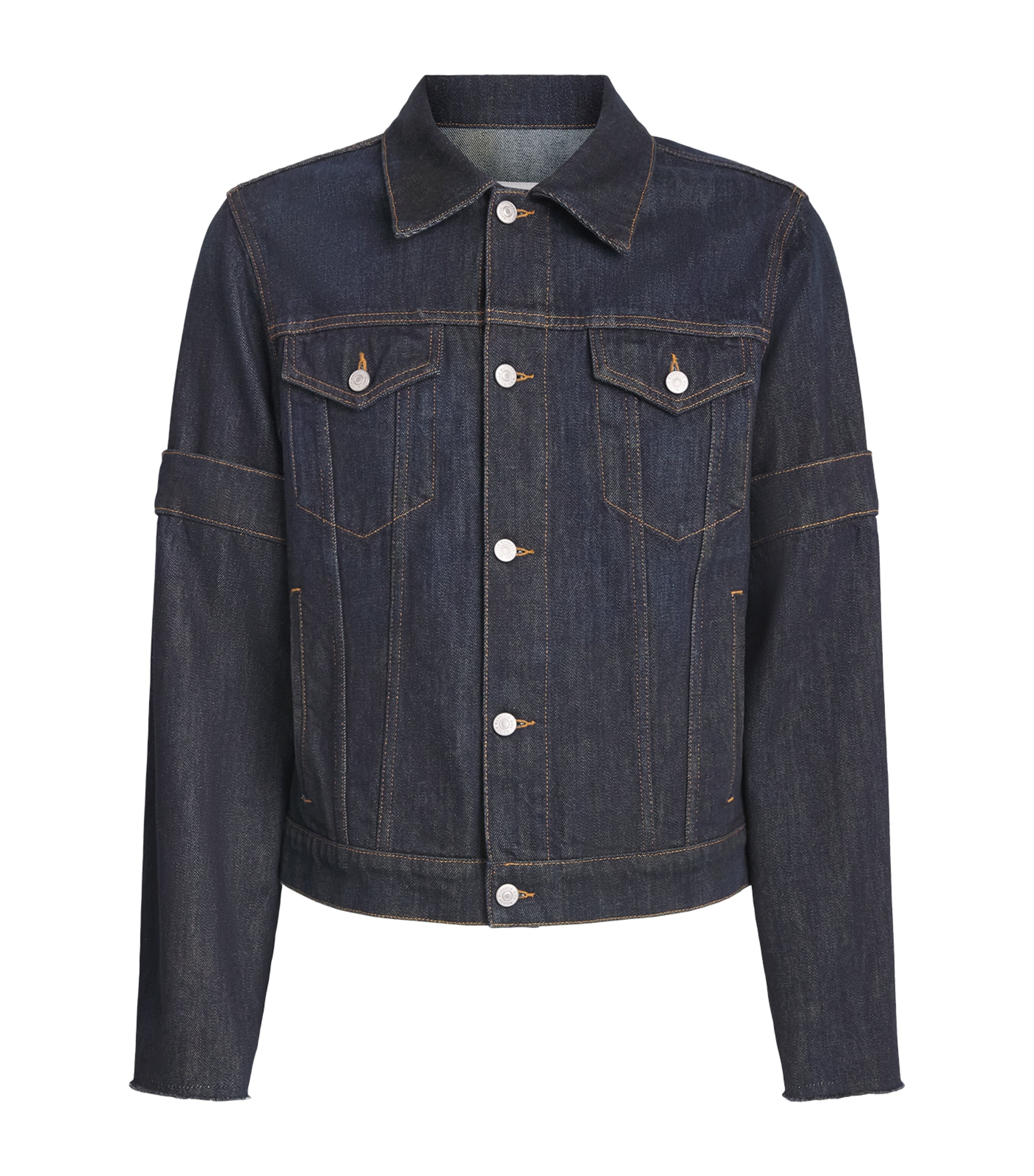 MM6 Maison Margiela Mens Flipped Sleeve Denim Jacket Dark Blue