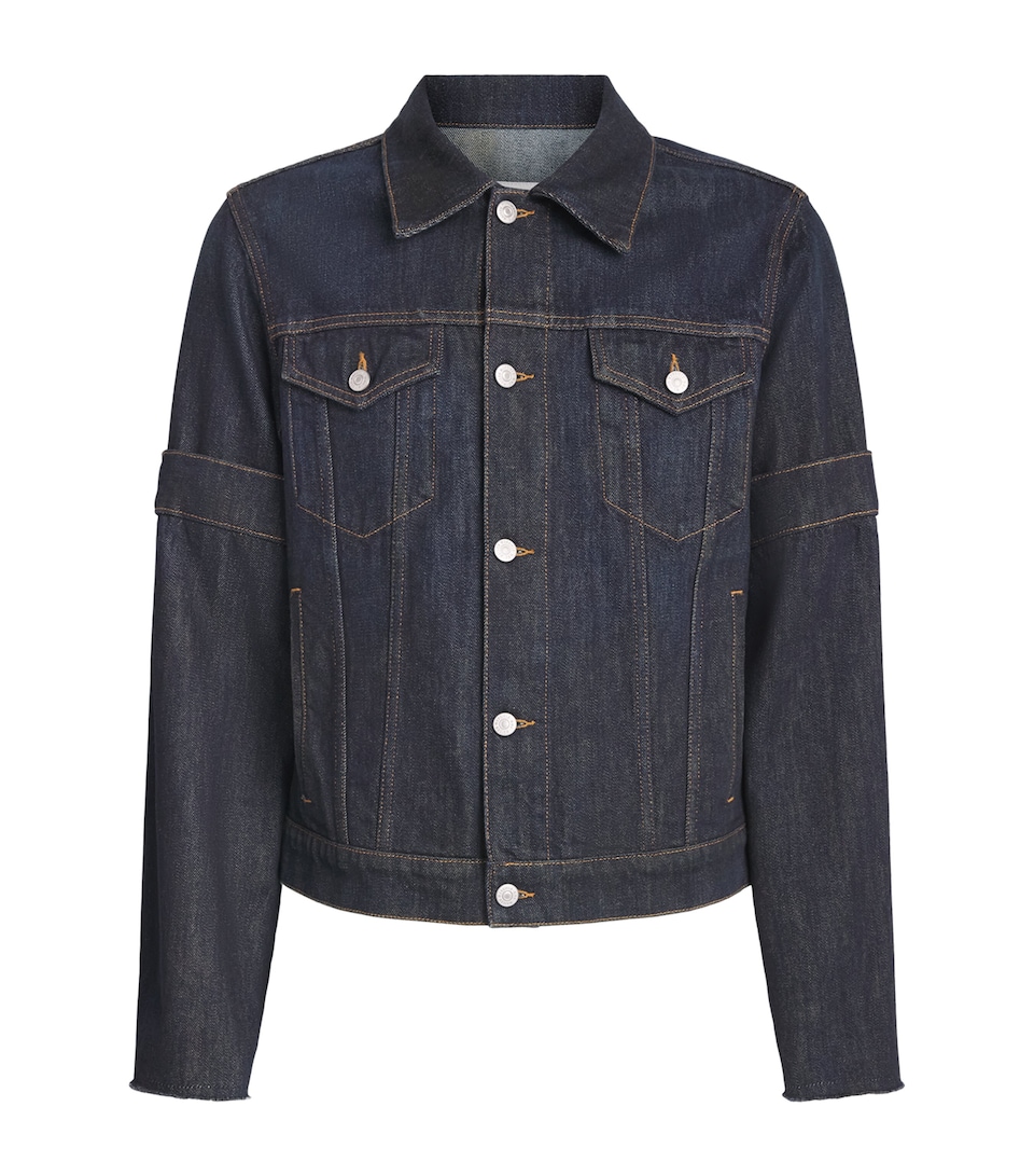 MM6 Maison Margiela Mens Flipped Sleeve Denim Jacket Dark Blue