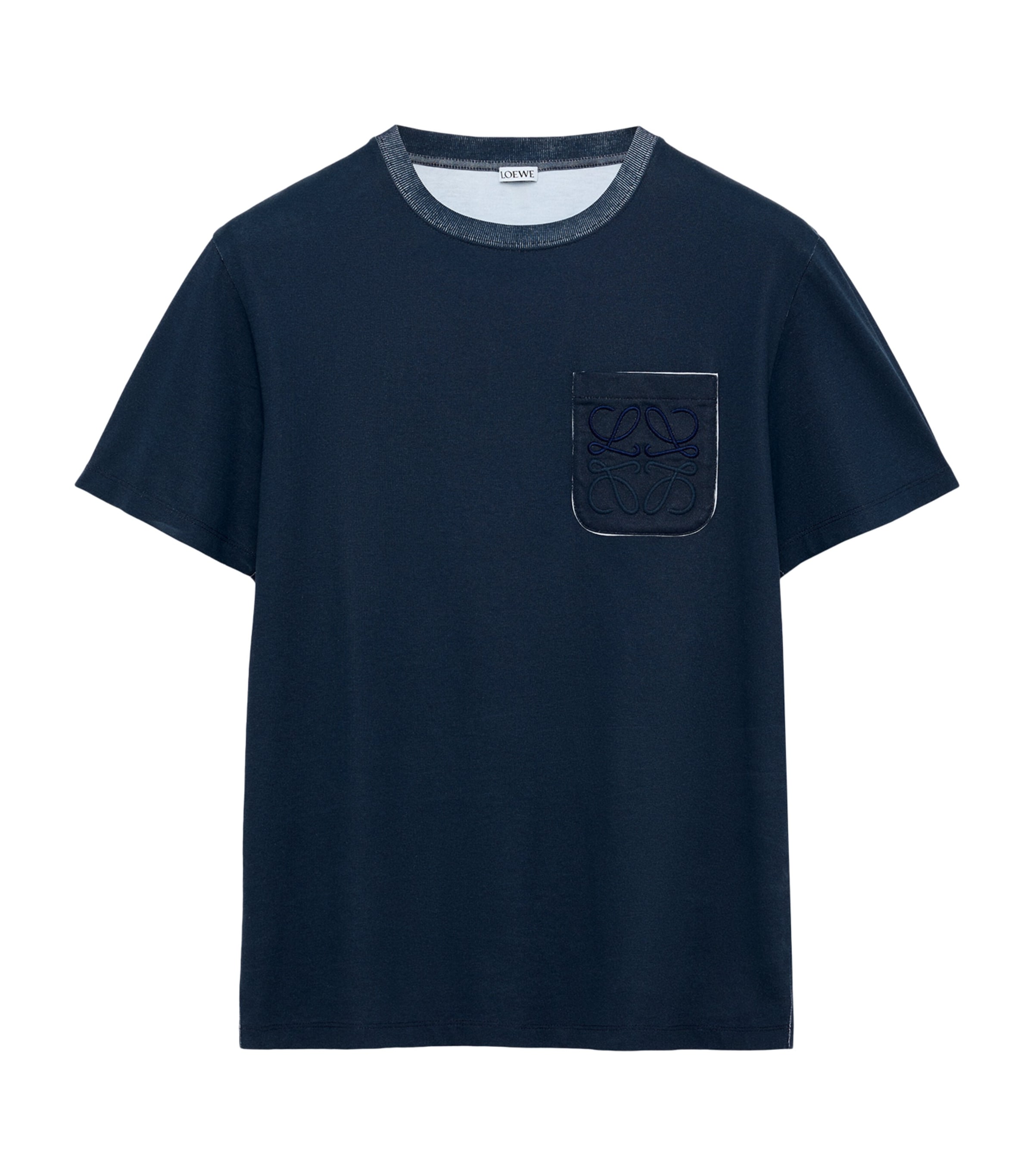LOEWE Mens Pocket Anagram T-Shirt Navy Blue