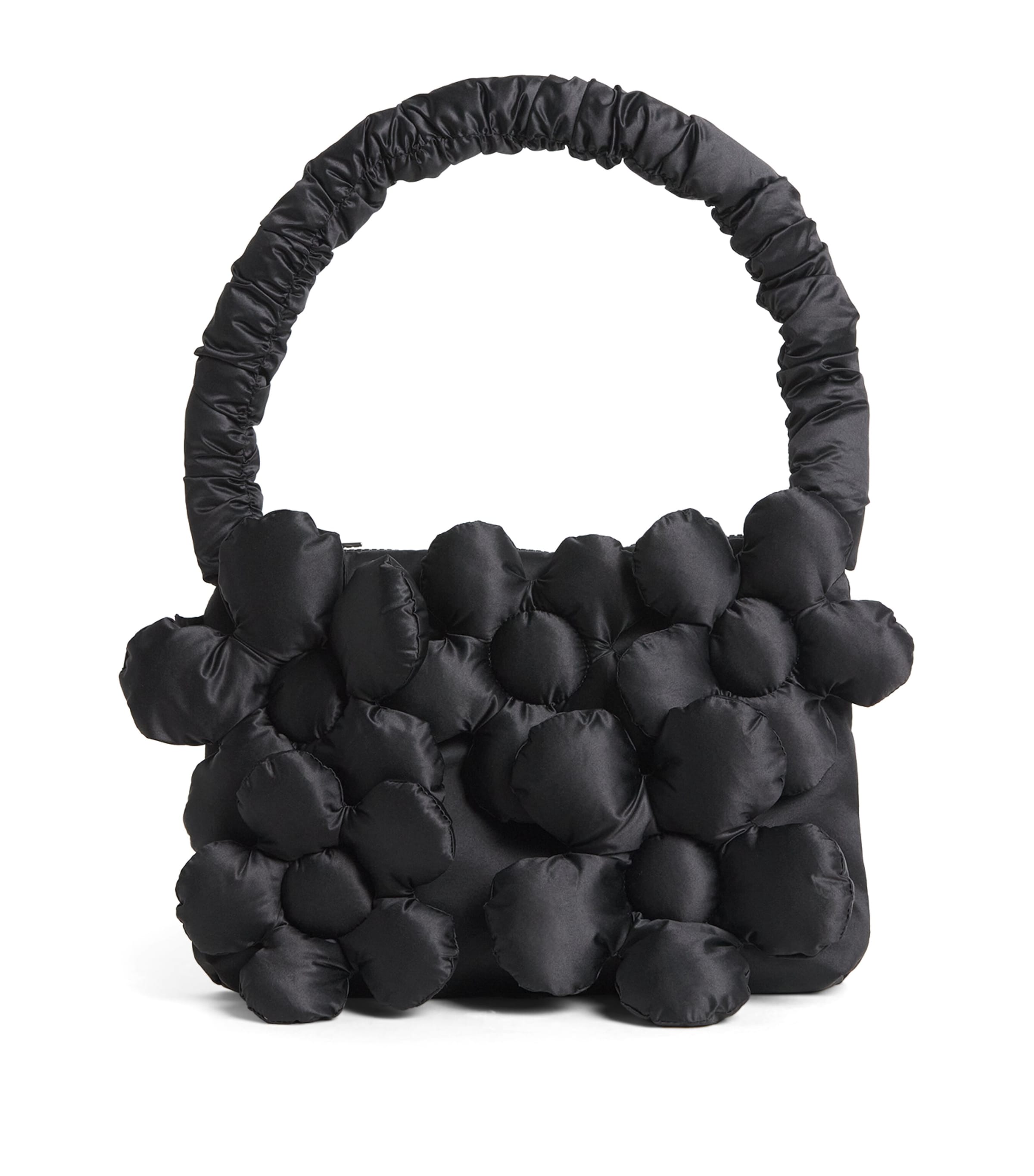 Monnalisa Quilted Flower Bag Nero
