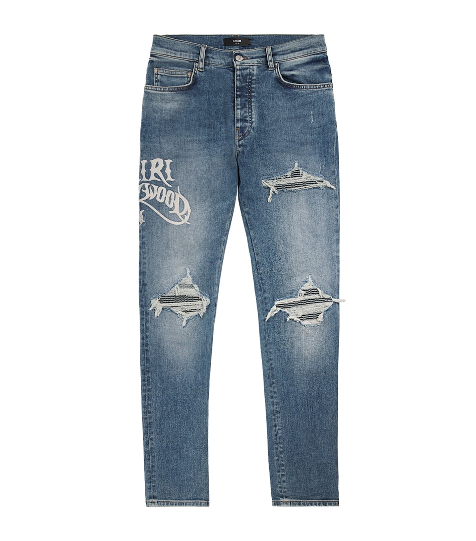 AMIRI Mens Hollywood MX1 Slim Jeans Harbor Indigo