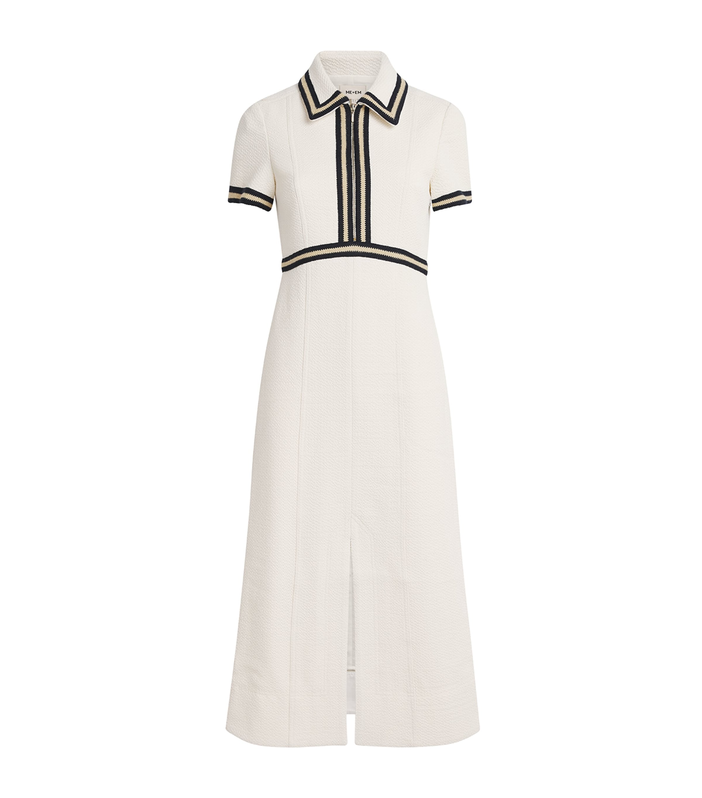 ME+EM Womens Tailored Textured Midi Dress Cream