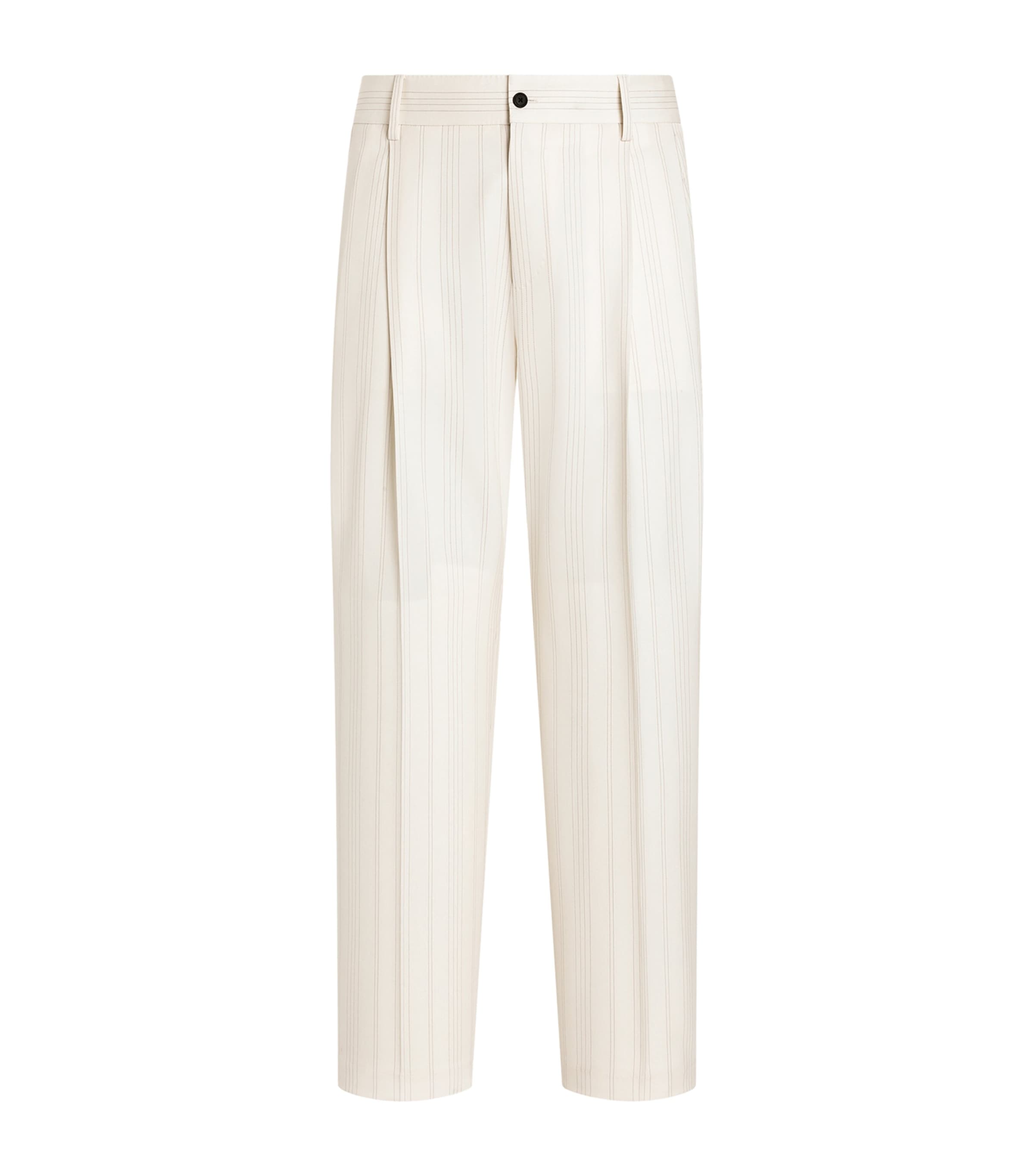 Dolce&Gabbana Mens Wool-Blend Pinstripe Relaxed Trousers Striped