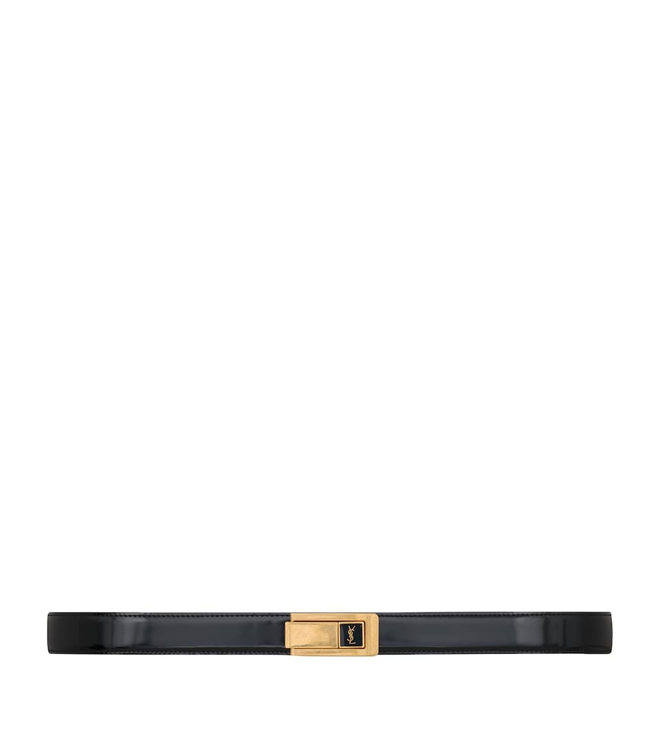 Saint Laurent Leather Cassandre Charniere Belt