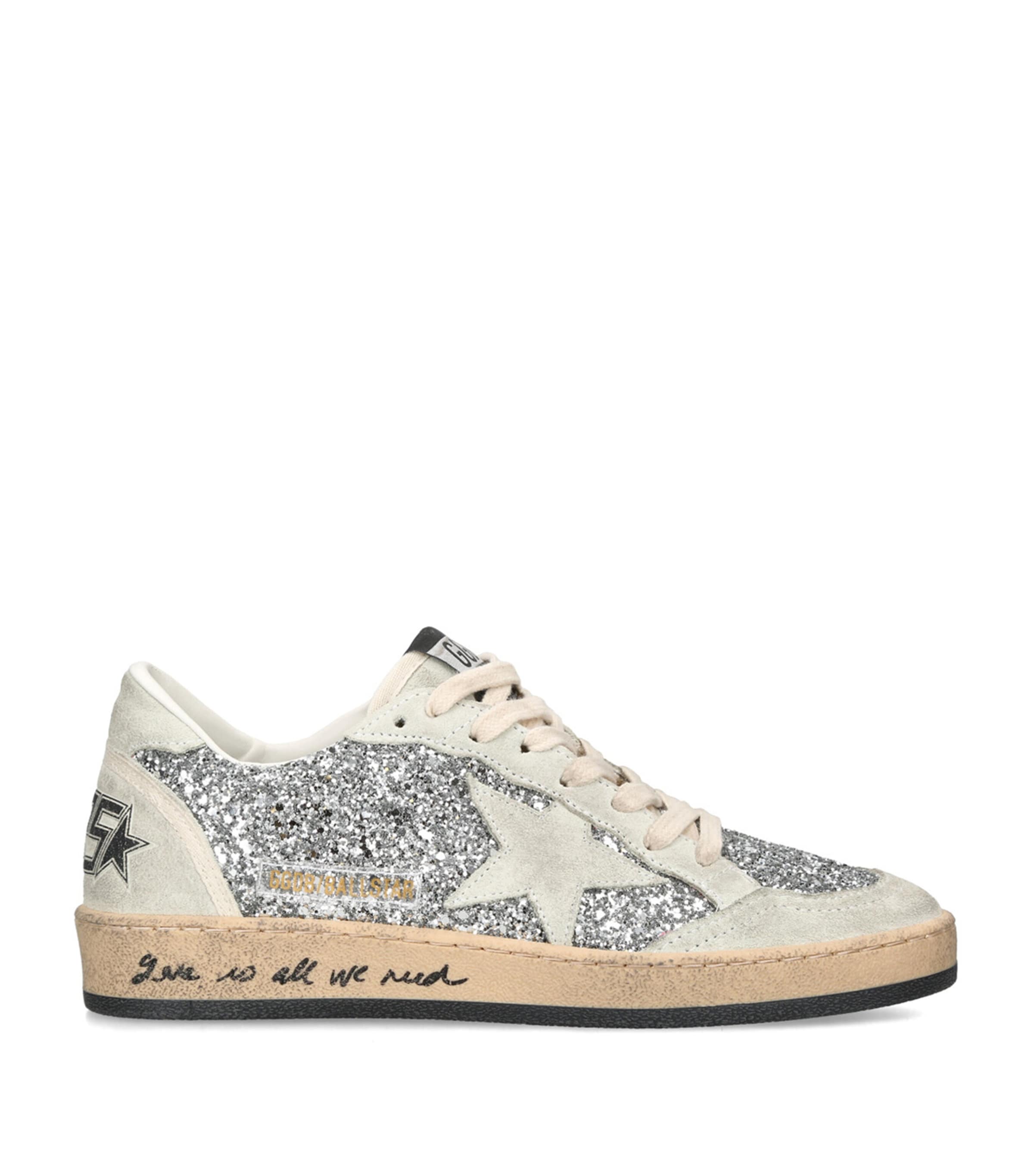 Golden Goose Glitter Ball Star Sneakers Silver