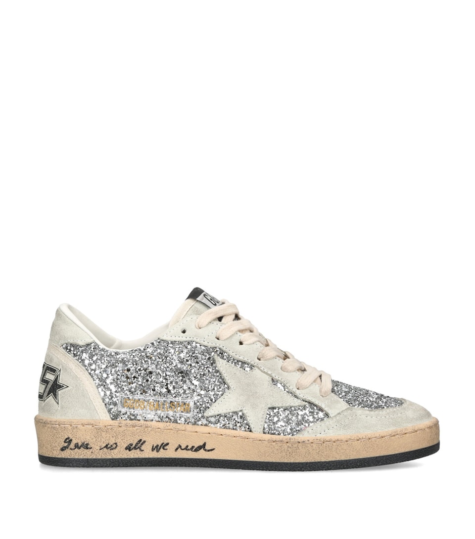 Golden Goose Glitter Ball Star Sneakers Silver
