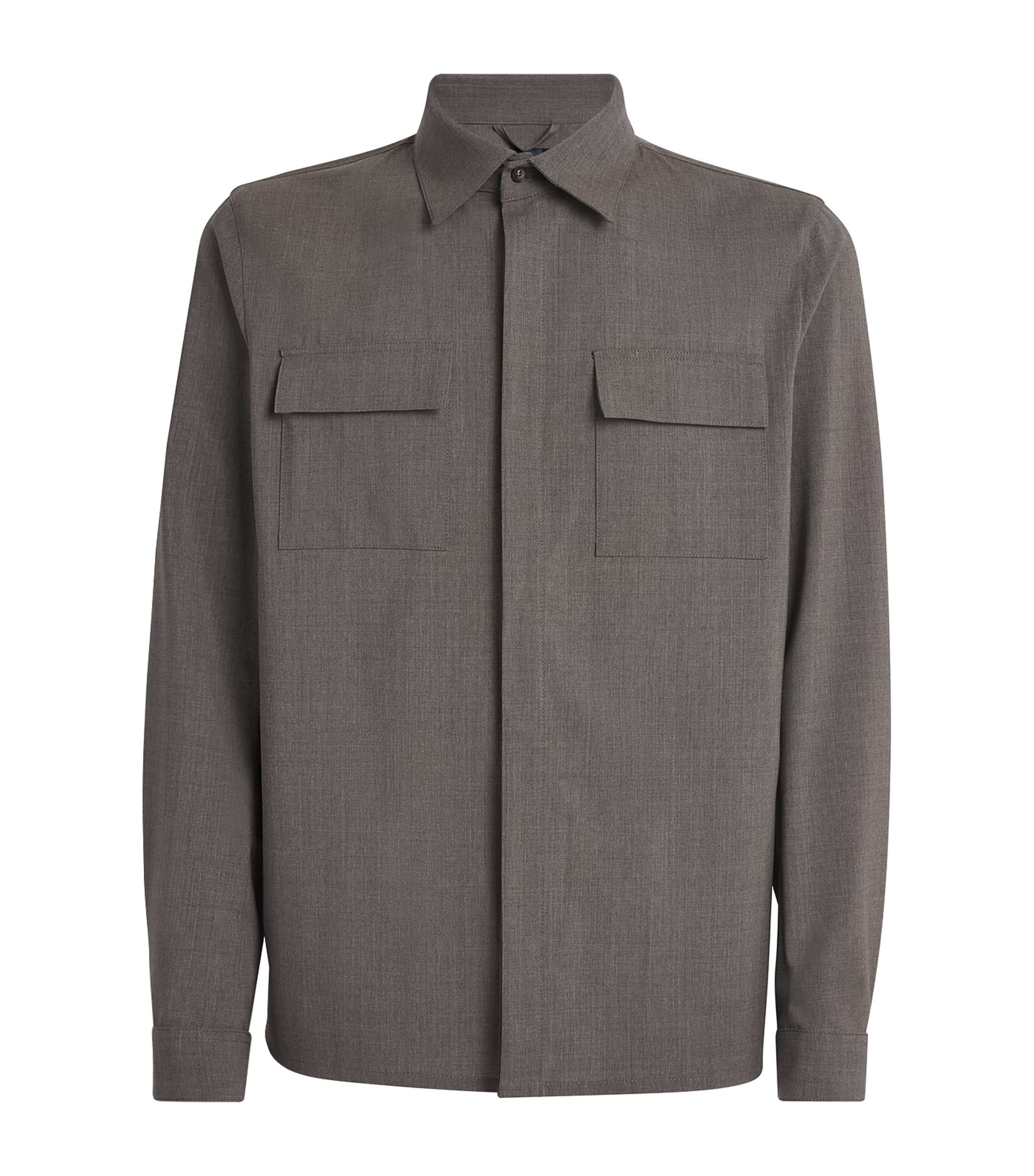 Stretch-Virgin Wool Shirt