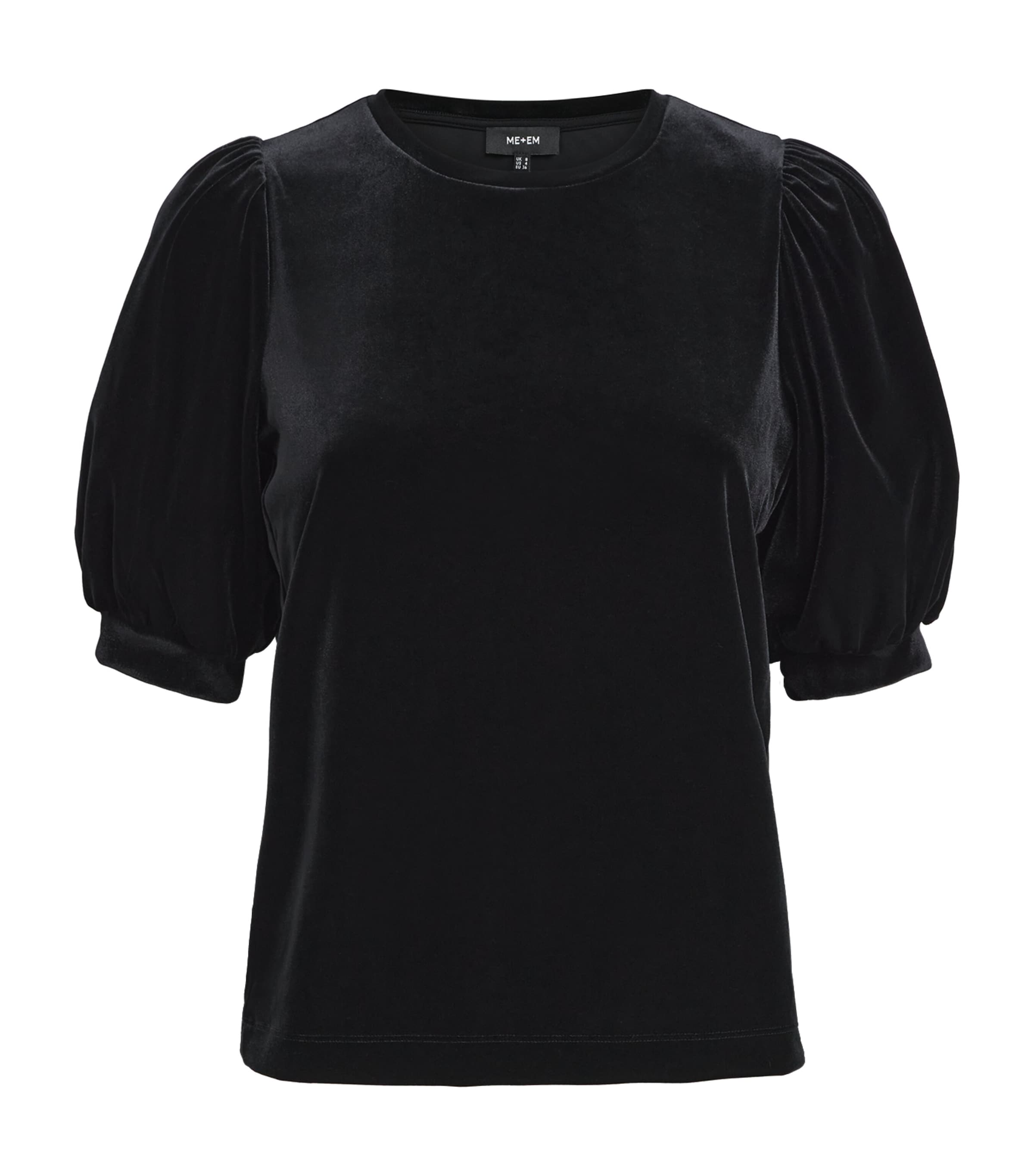 Velour Puff-Sleeve T-Shirt