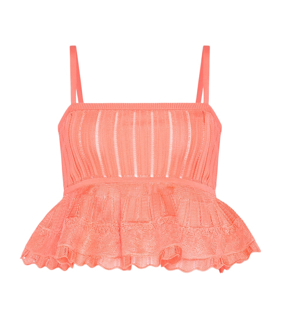 Alaïa Womens Crinoline Crop Top Coral