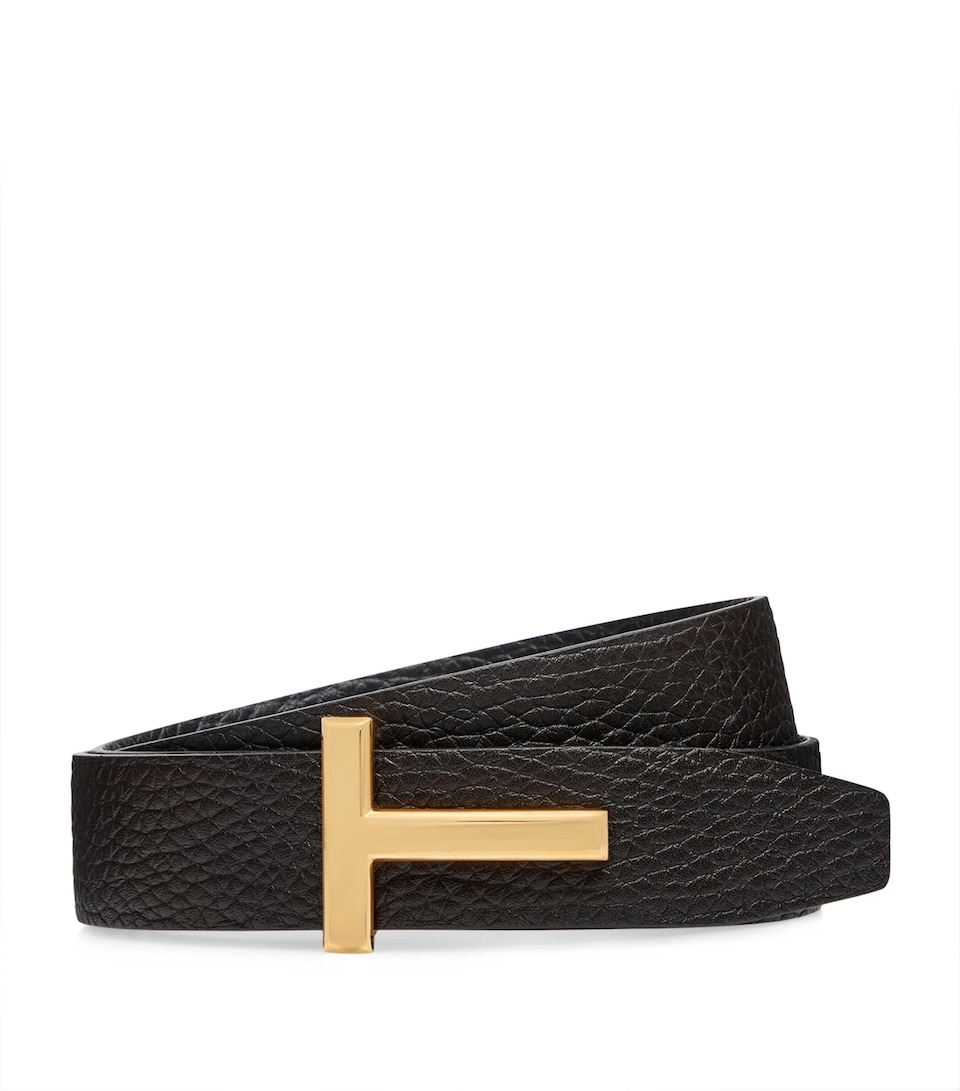 Leather T Icon Belt