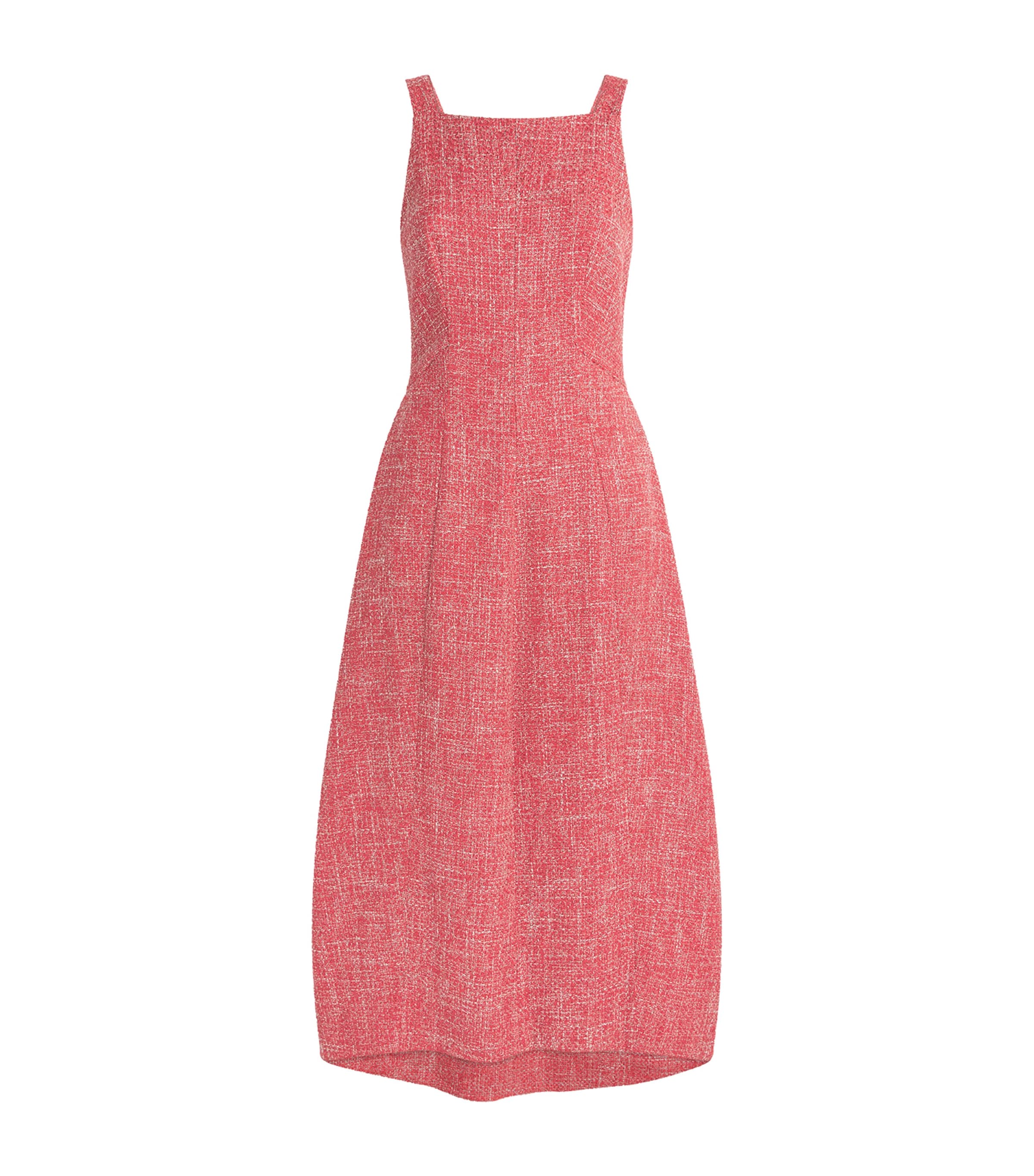 CAMILLA AND MARC Womens Tweed Scoop-Back Carmine Midi Dress Red