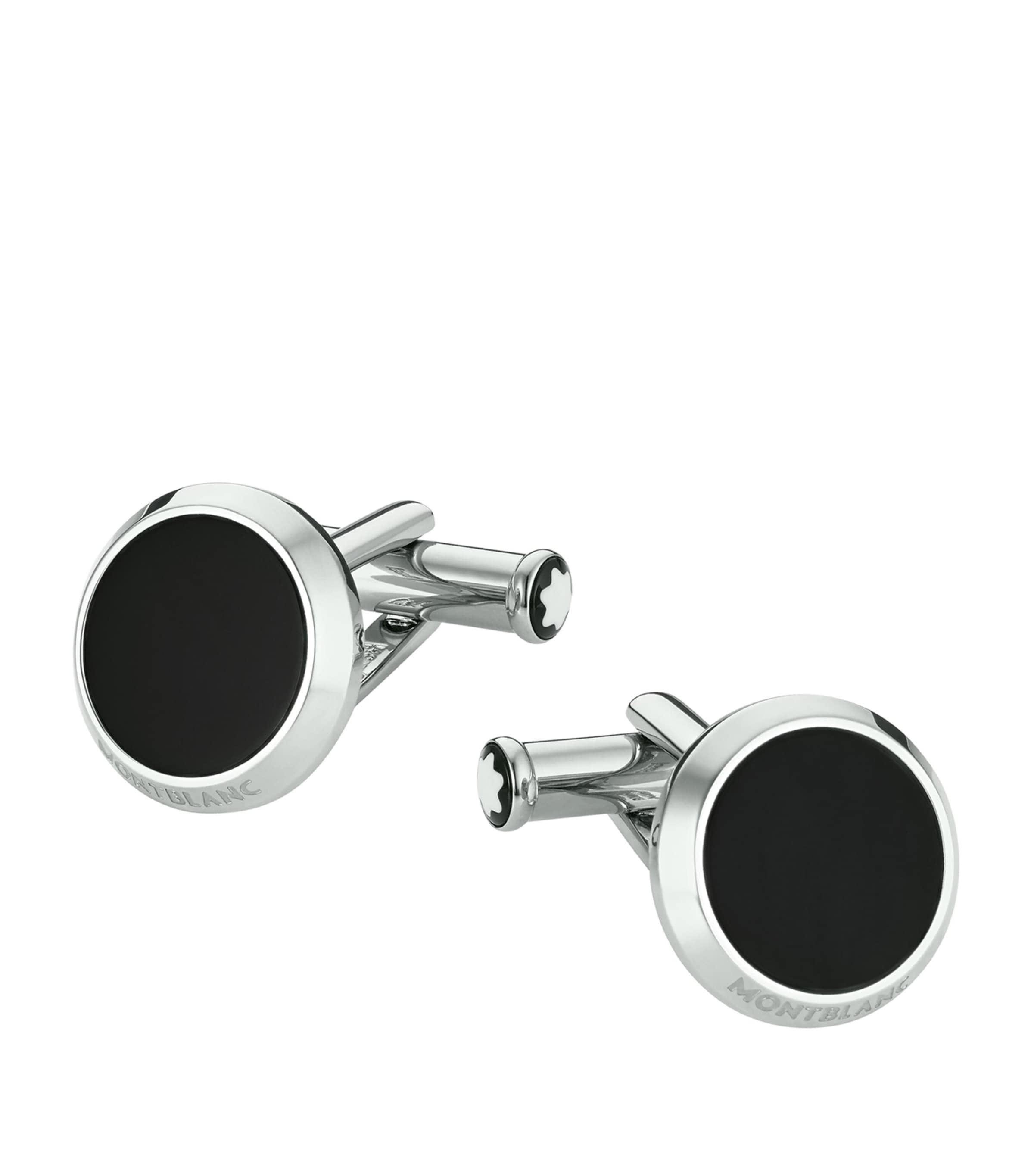 Stainless Steel and Onyx Meisterstück Cufflinks