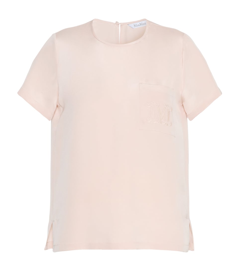 Max Mara Womens Silk T-Shirt Pink