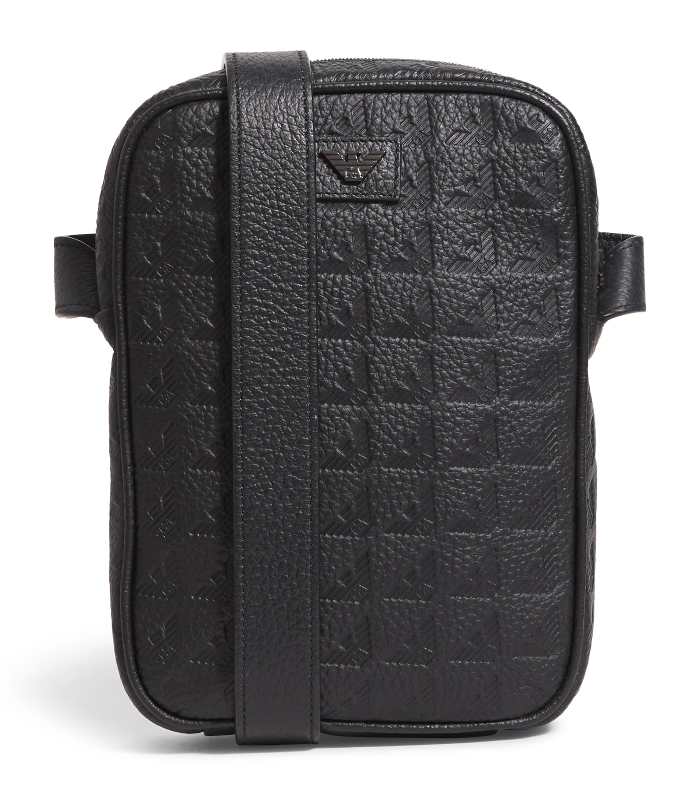 Leather Eagle Embossing Tech Cross-Body Bag