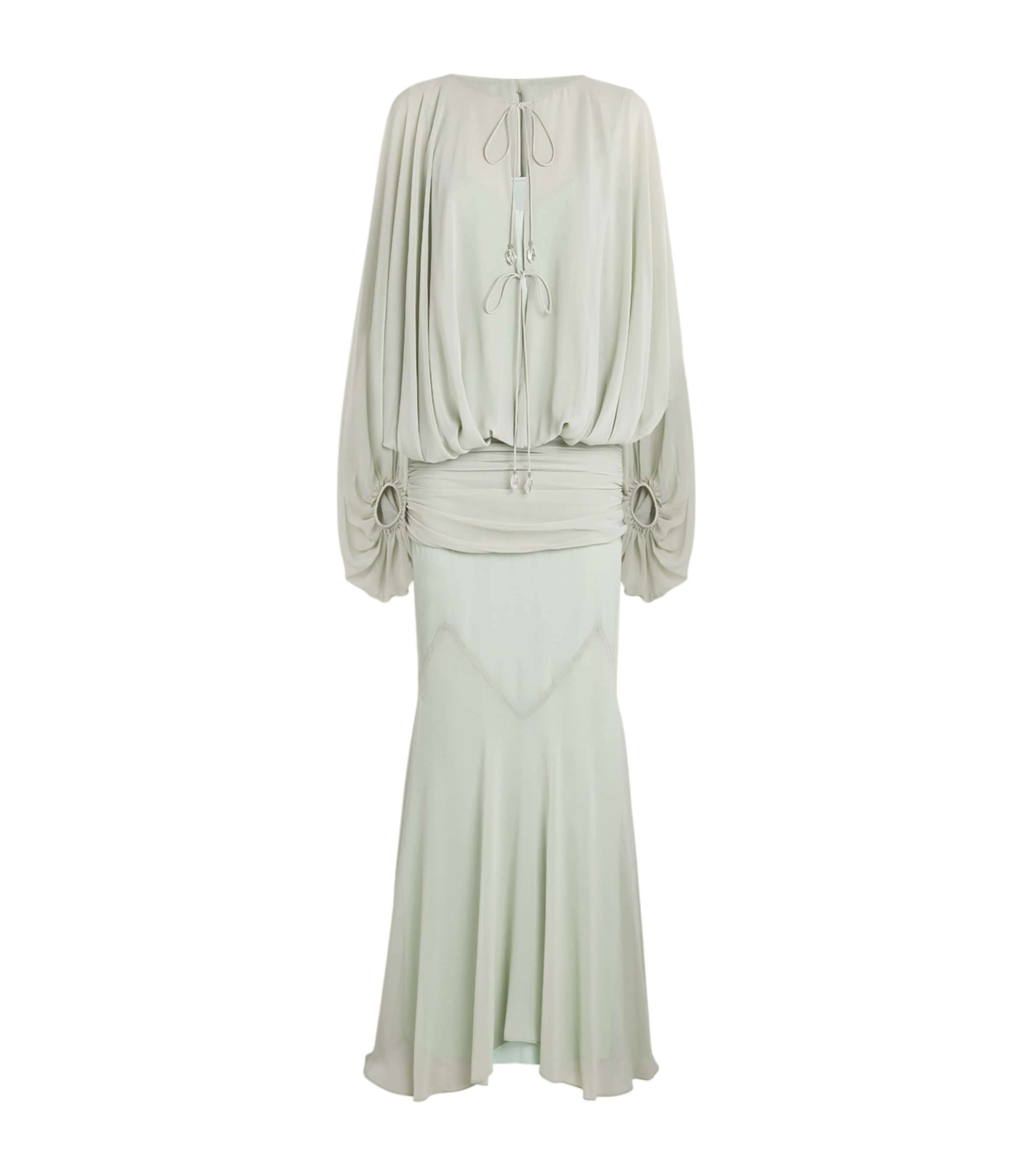 De La Vali Womens Chiffon Eulalia Maxi Dress Ice Green