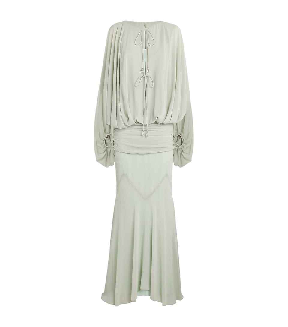 De La Vali Womens Chiffon Eulalia Maxi Dress Ice Green