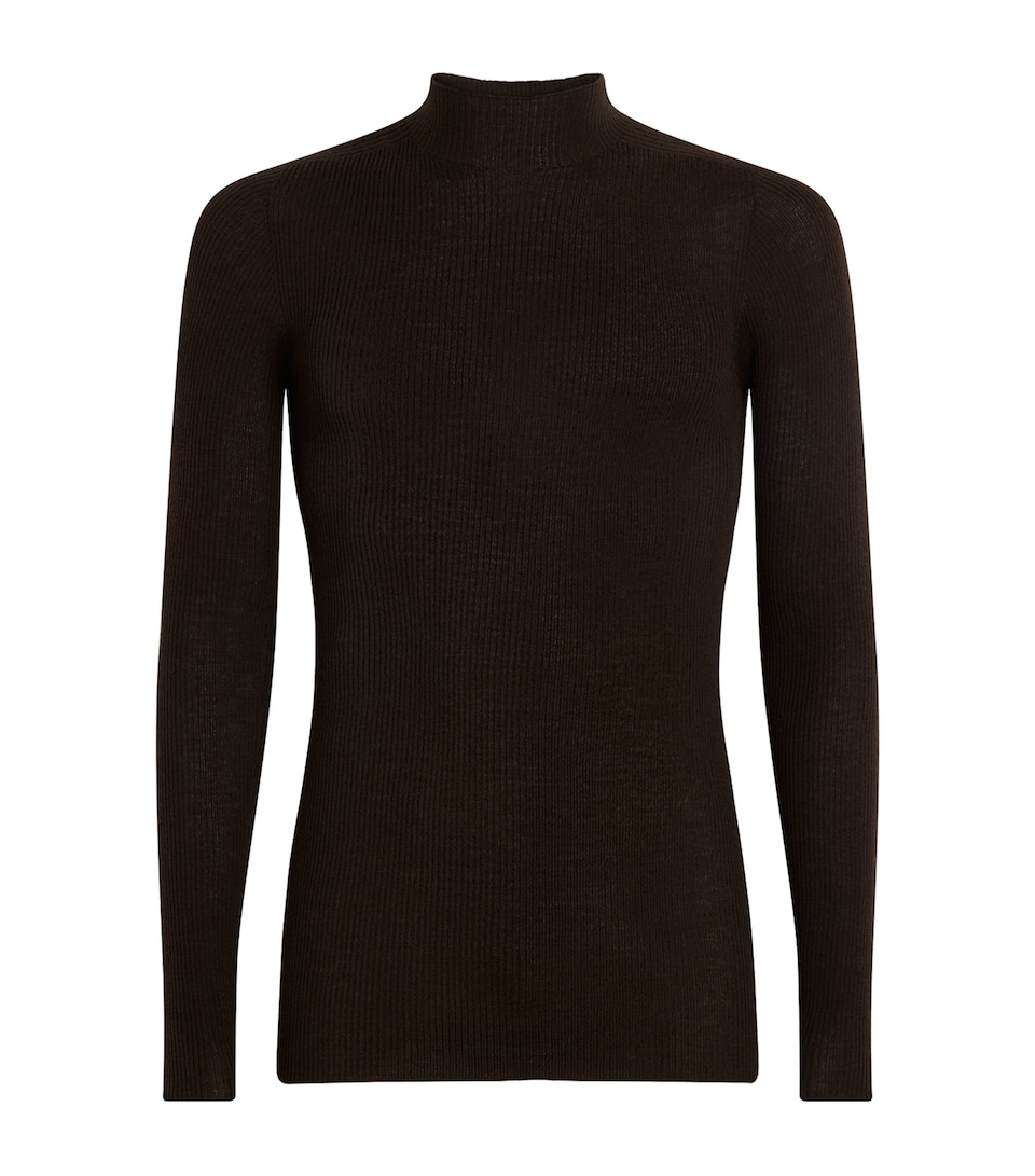 Rick Owens Mens Virgin Wool Lupetto Sweater Grease