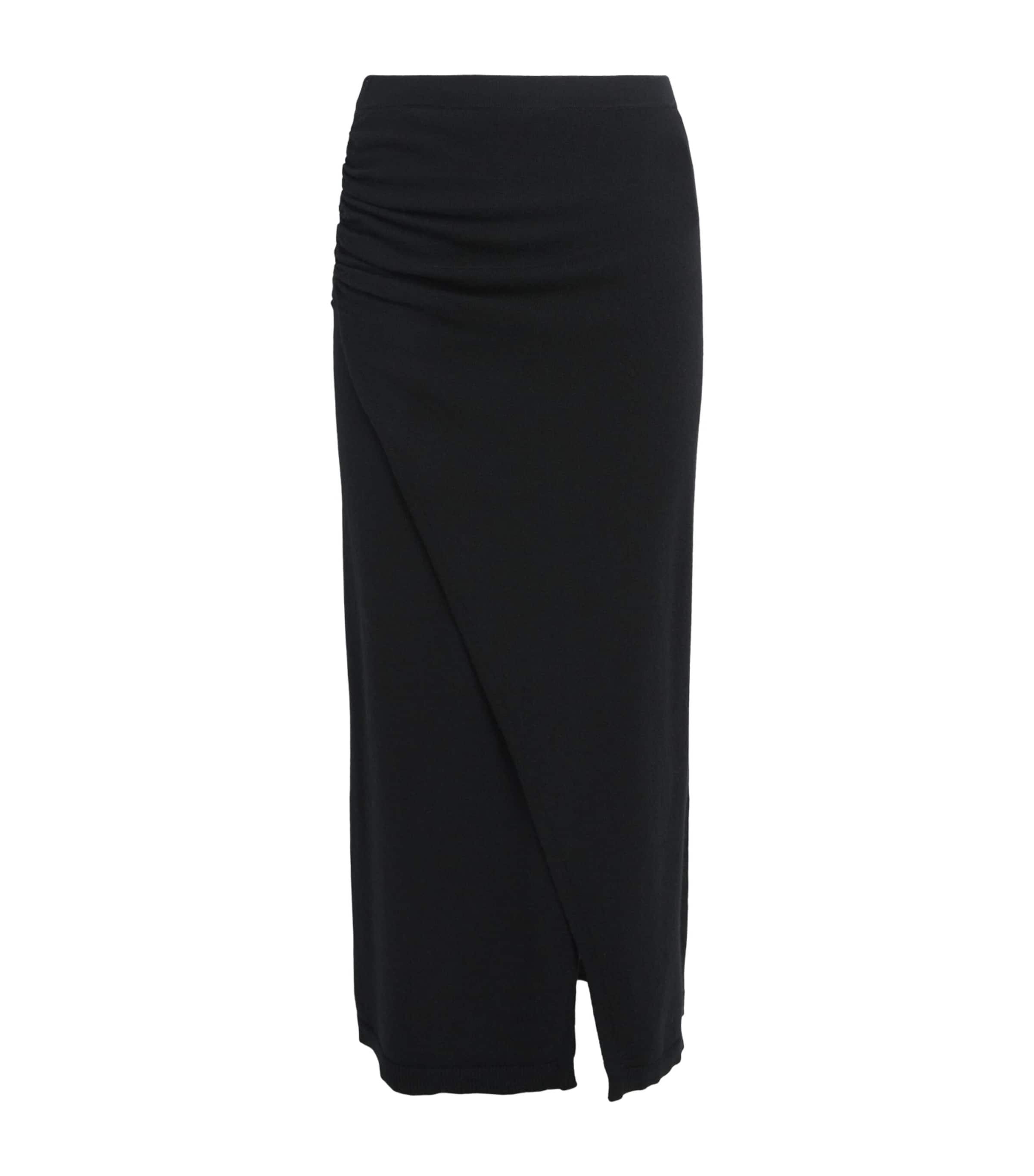 Sandro Paris Womens Wool-Cashmere Midi Skirt Black