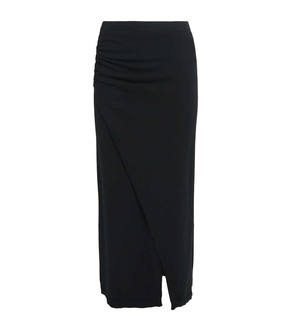 Sandro Paris Womens Wool-Cashmere Midi Skirt Black