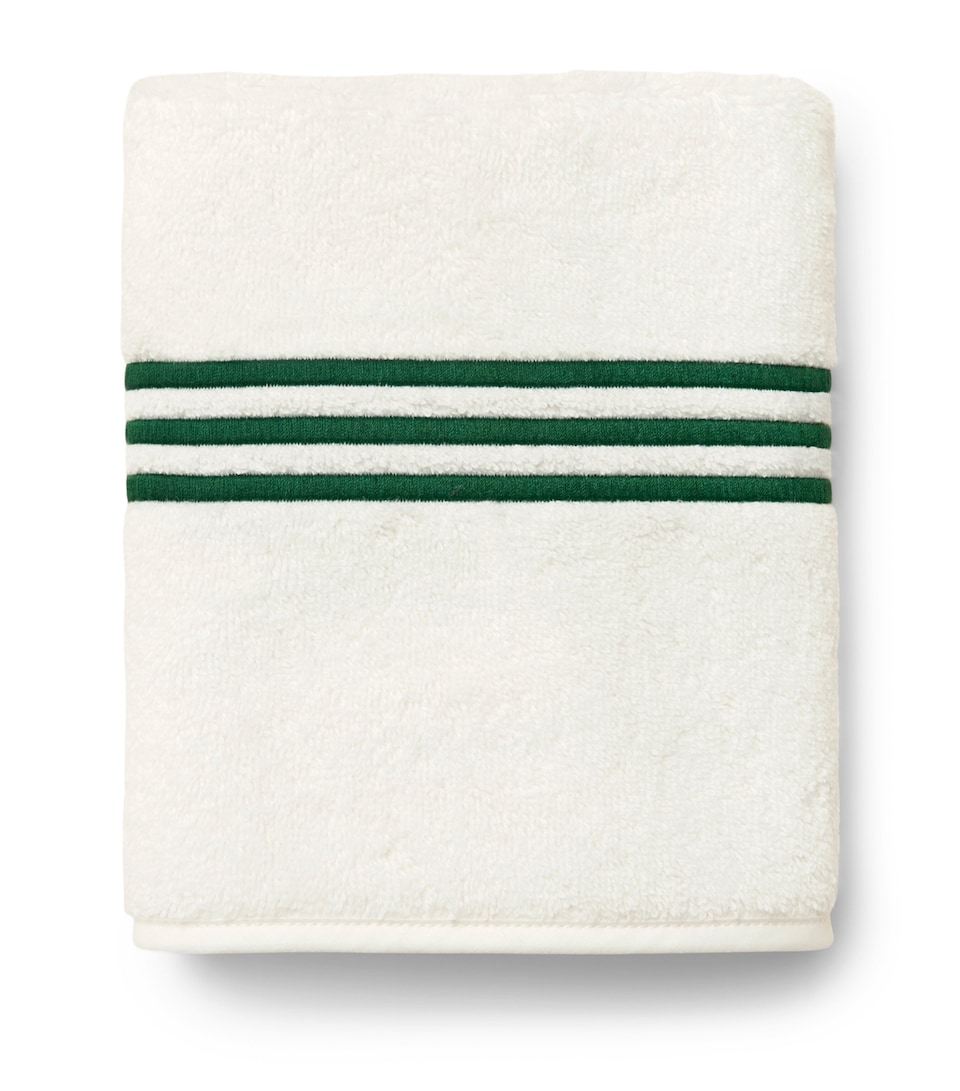 Pratesi Tre Righe Face Cloth (13cm x 13cm) Ivory/emerald