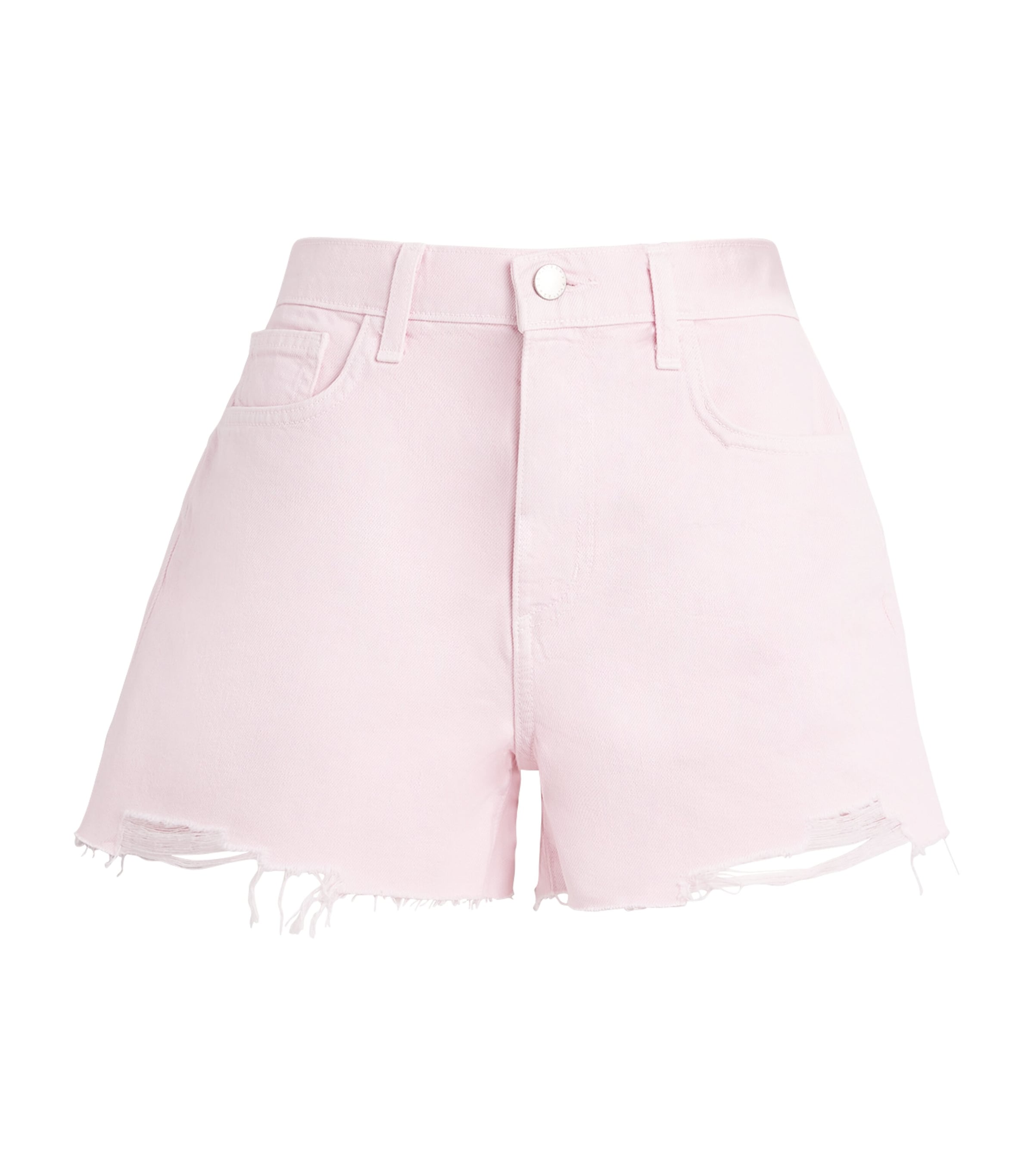 L'Agence Womens High-Rise Beck Denim Shorts Ilds Icy Lilac Dest